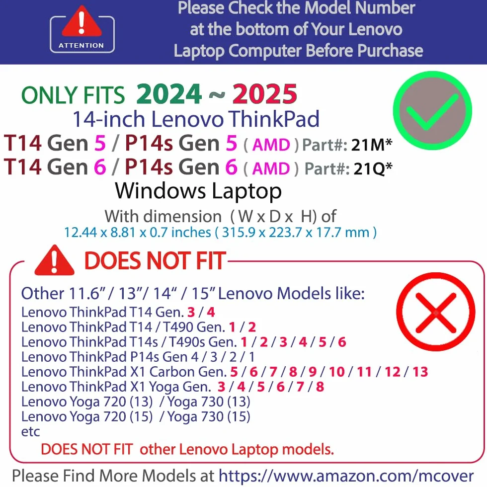 mCover Twarde etui kompatybilne z Lenovo ThinkPad T14 Gen 5/6 i P14s Gen 5/6 (AMD) 35.6 cm