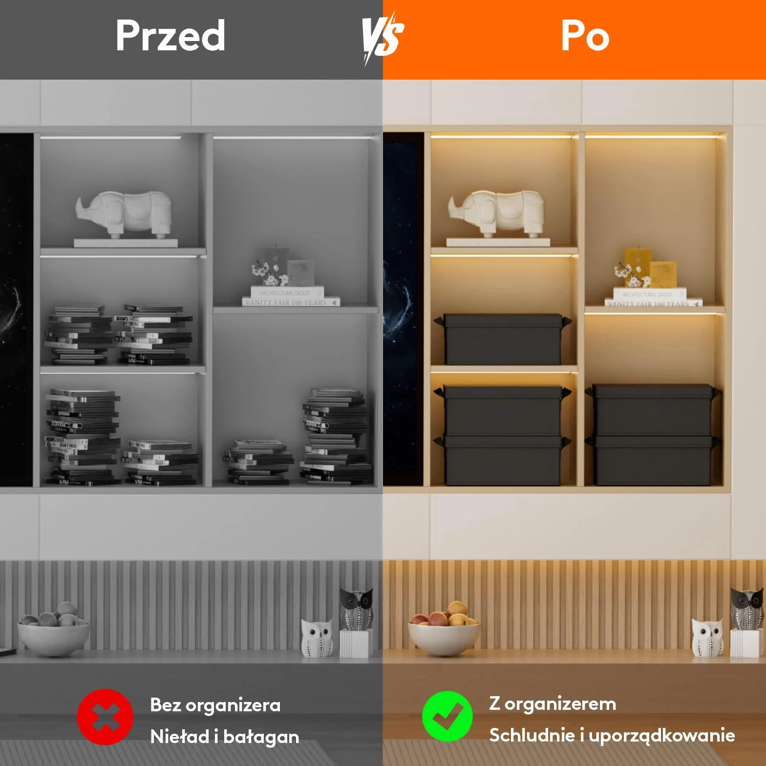 Lifewit Organizer na Płyty CD Składane Pudełko do Przechowywania, Czarny, 33,5 x 15 x 13,5 cm, Zestaw 6 Sztuk