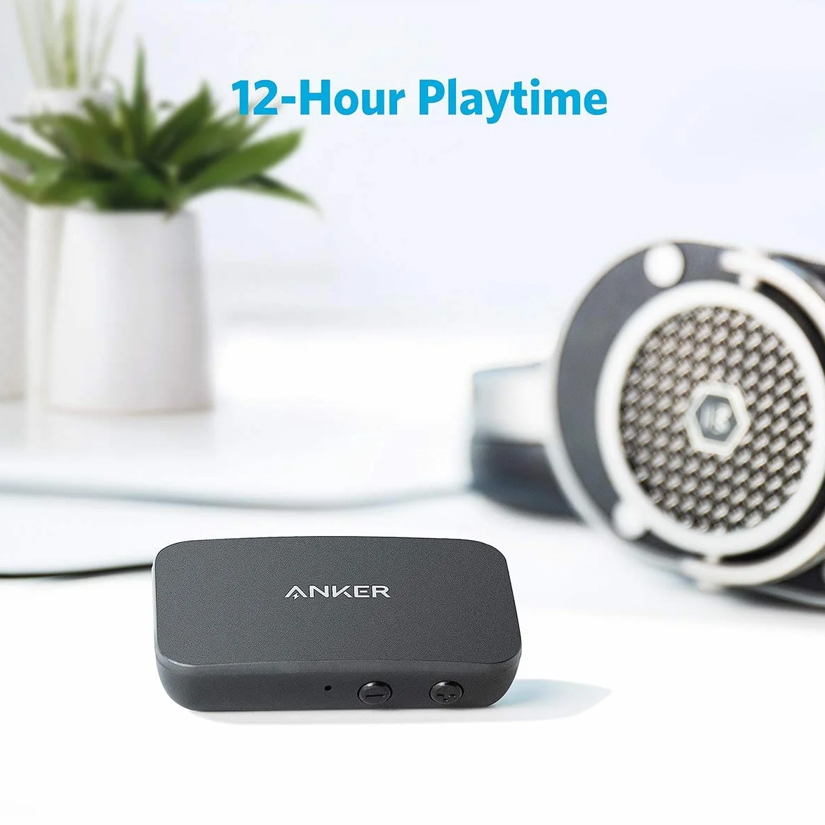 Soundsync Anker Odbiornik Bluetooth do strumieniowego przesyłania muzyki z Bluetooth 5.0, 12-godzinny czas pracy baterii, rozmowy w trybie głośnomówiącym, do samochodu, słuchawki, głośniki