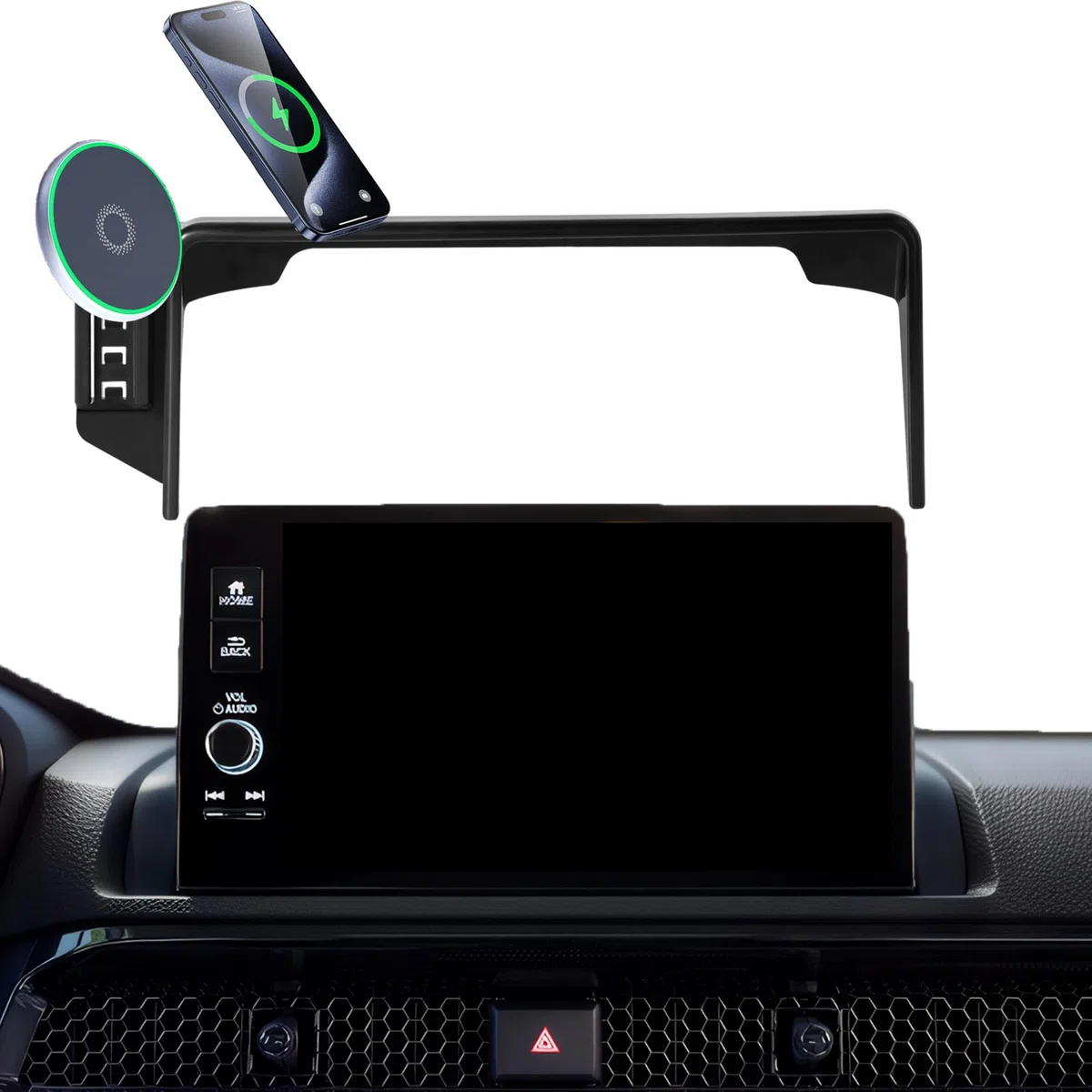 Samochodowy uchwyt na telefon do Honda CR-V 2023-2025/HR-V 2023 2024 2025 akcesoria 15 W szybka bezprzewodowa ładowarka ekran stały klips uchwyt na telefon komórkowy bez użycia rąk obrót