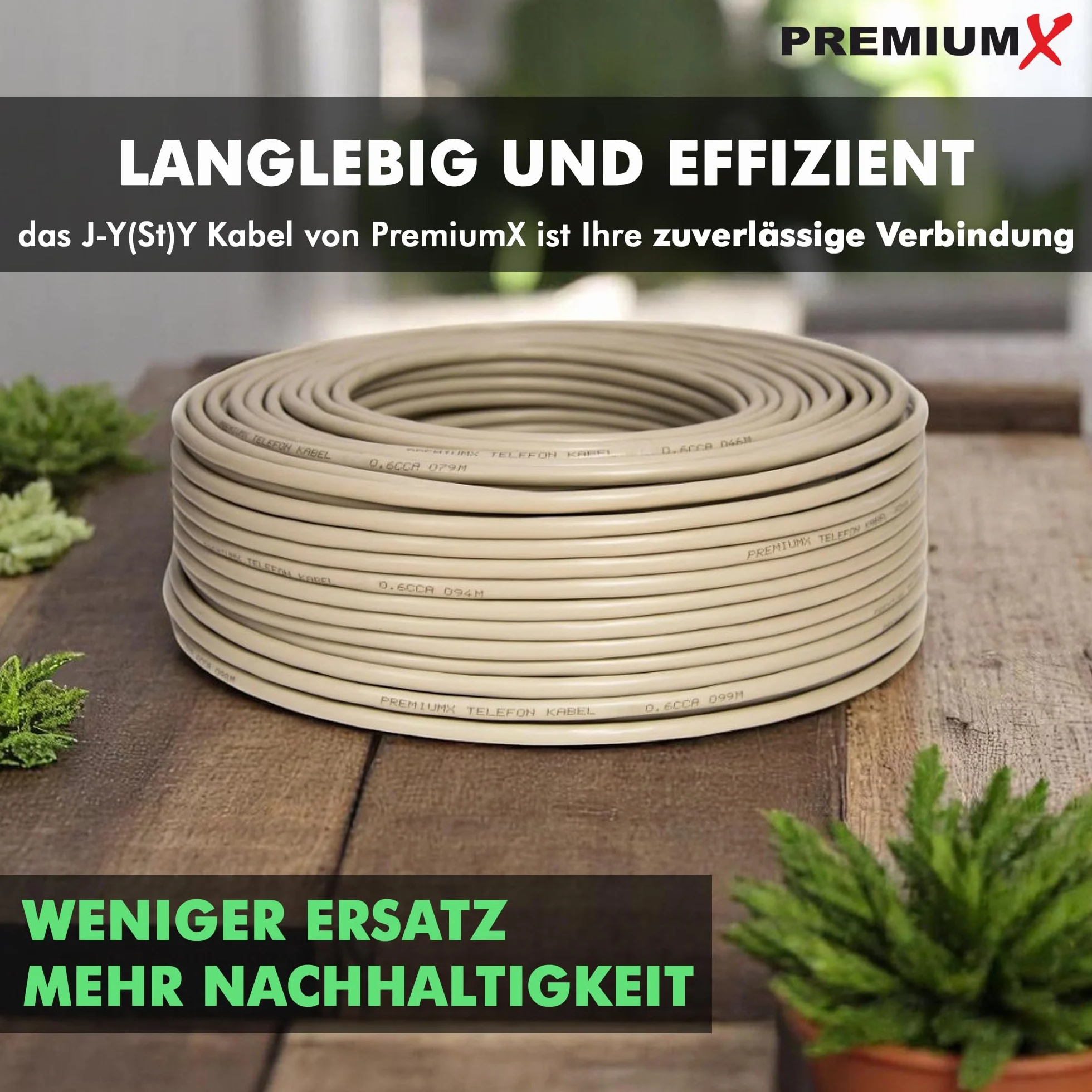 PremiumX Kabel Telefoniczny 100m 4-Żyły 4x2x0,6mm J-Y(ST) Y - Kabel Instalacyjny, Kabel Telekomunikacyjny, Ekranowanie Aluminiowe, Projekt CCA, do Użytku Wewnętrznego/Zewnętrznego