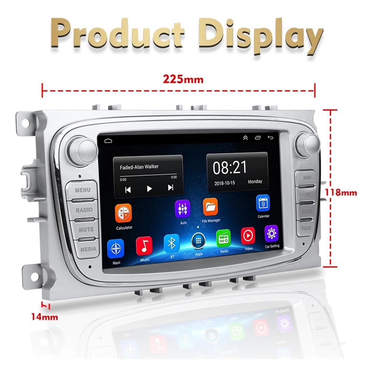 Nawigacja satelitarna Radio Samochodowe Multimedialny Odtwarzacz Wideo Nawigacja GPS(T3LPlus-Cam(Black))