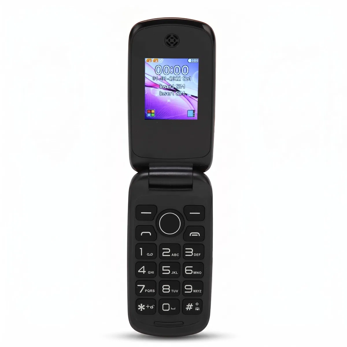 Telefon z klapką na Dwie Karty SIM z Kolorowym Ekranem 1,77 Cala, Mocnym Głośnikiem, baterią 1200 MAh, funkcją SOS, Dużymi Klawiszami i Diodami LED (Czerwony)