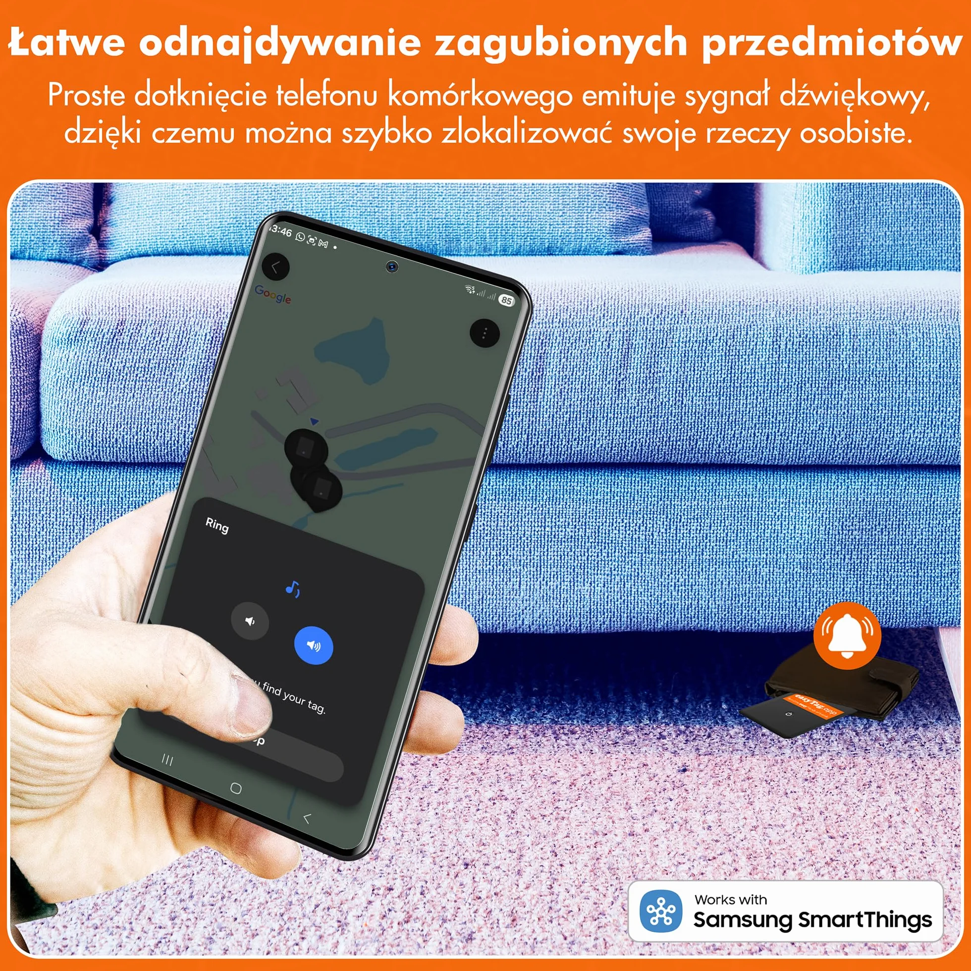 easyTag Tracker Card Smart Tag do śledzenia portfeli Samsung SmartThings