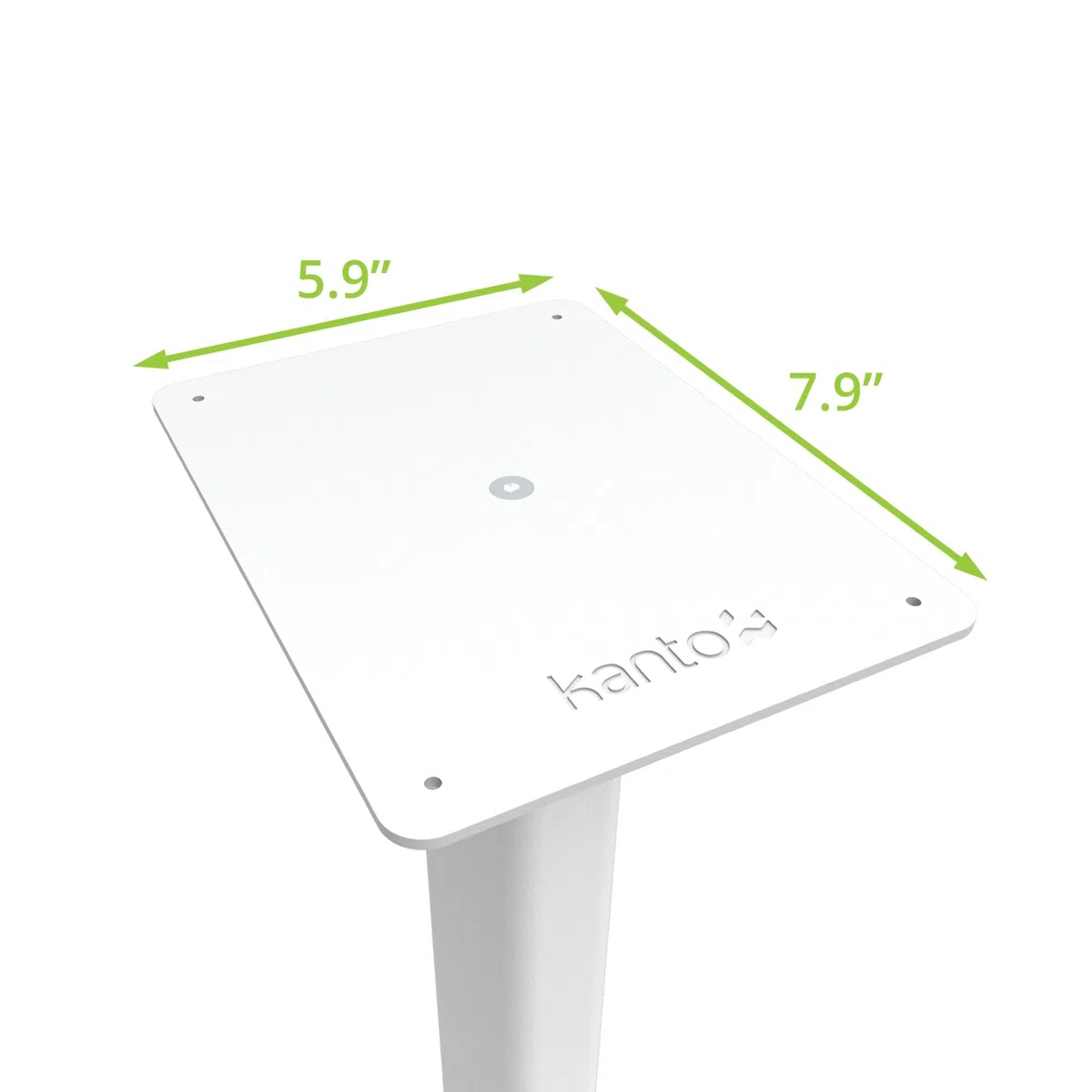 Kanto ST28 Uniwersalny stojak na głośniki podłogowe 71.1 cm do głośników półkowych o wadze do 13,6 kg, ulepszony dźwięk, ukryte zarządzanie kablami, ponadczasowy design, para, biały z białą podstawą