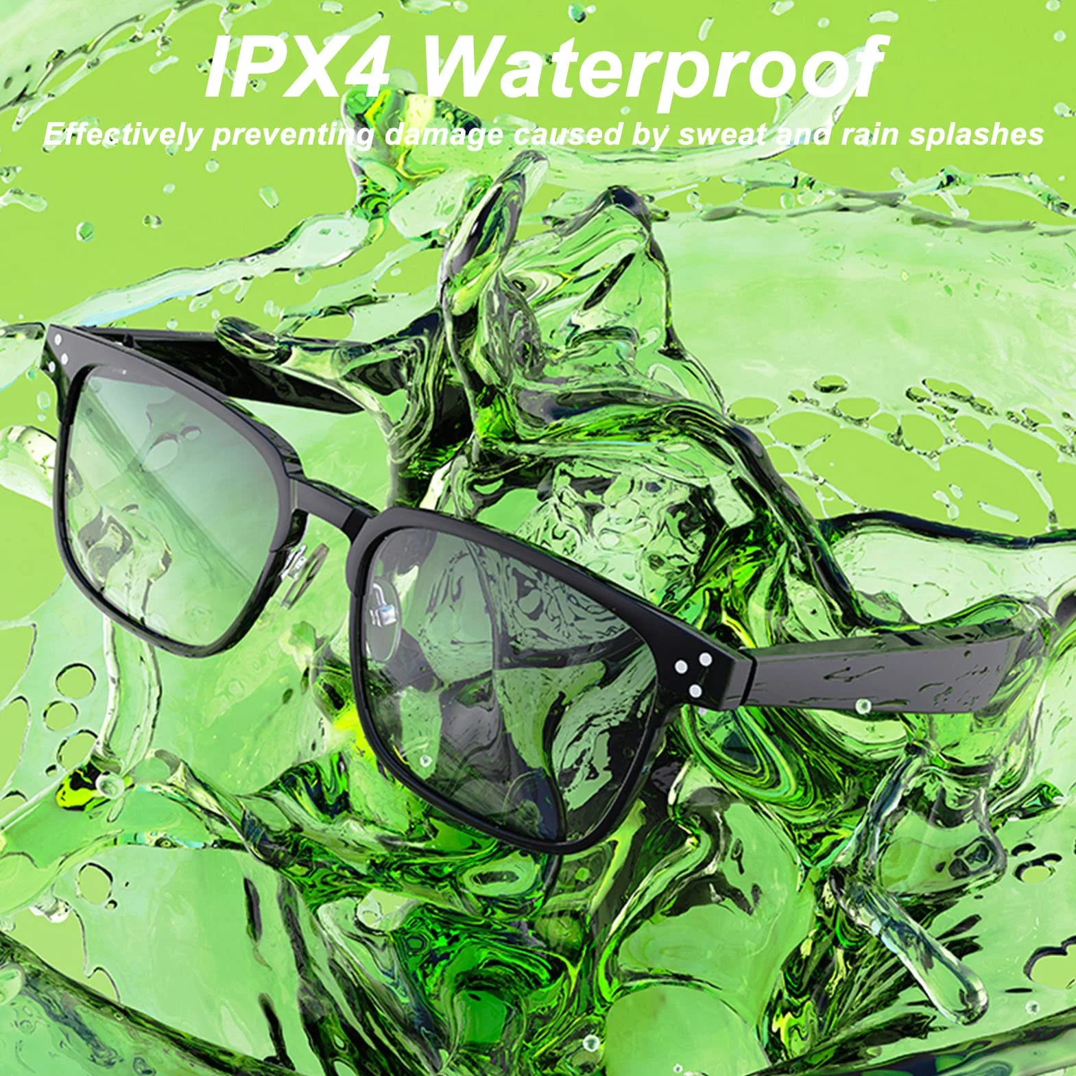 Inteligentne Okulary Audio, Otwarte Okulary Muzyczne Bluetooth 5.3 z Wbudowanymi Dwoma Głośnikami, Blokowanie Niebieskiego światła, wodoodporność IPX4, Profesjonalne Inteligentne