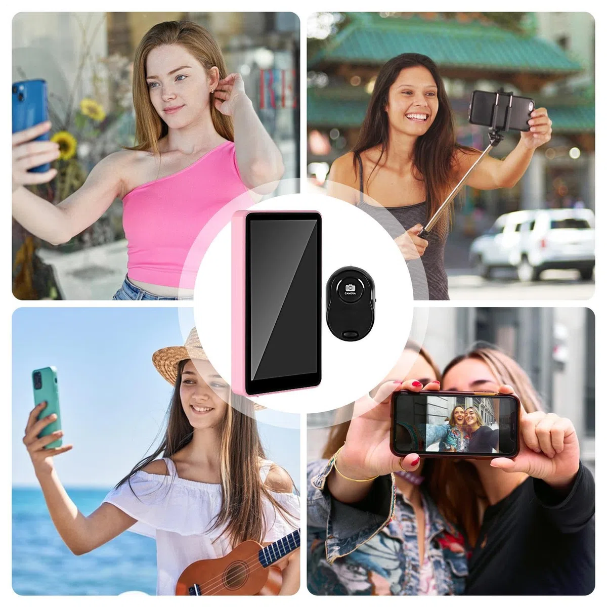 Ekran Monitorujący do Selfie Bezprzewodowy Monitor do Selfie z Nagrywaniem | Przenośne Akcesoria do Smartfonów do Nagrywania Wideo, Robienia Zdjęć, Streamingu na Żywo i Tworzenia Vlogów