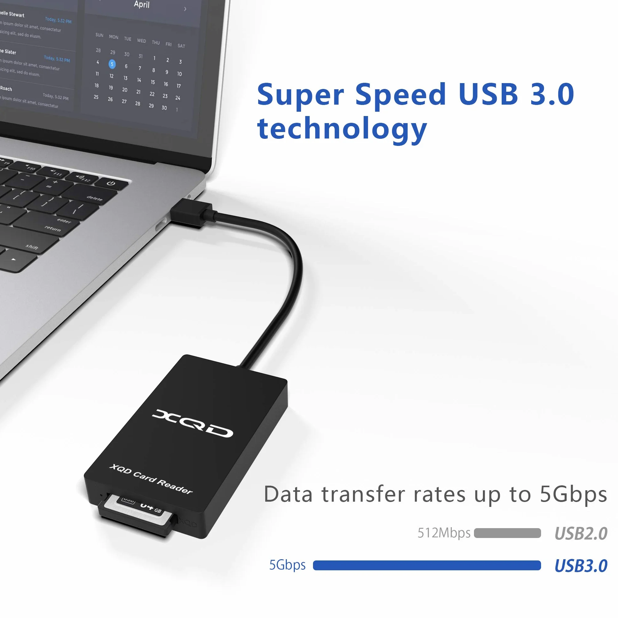 CATECK Karty XQD z serii M i G, czytnik kart urządzeń 5 GB/s USB 3.0, kompatybilne z systemami Mac OS i Windows