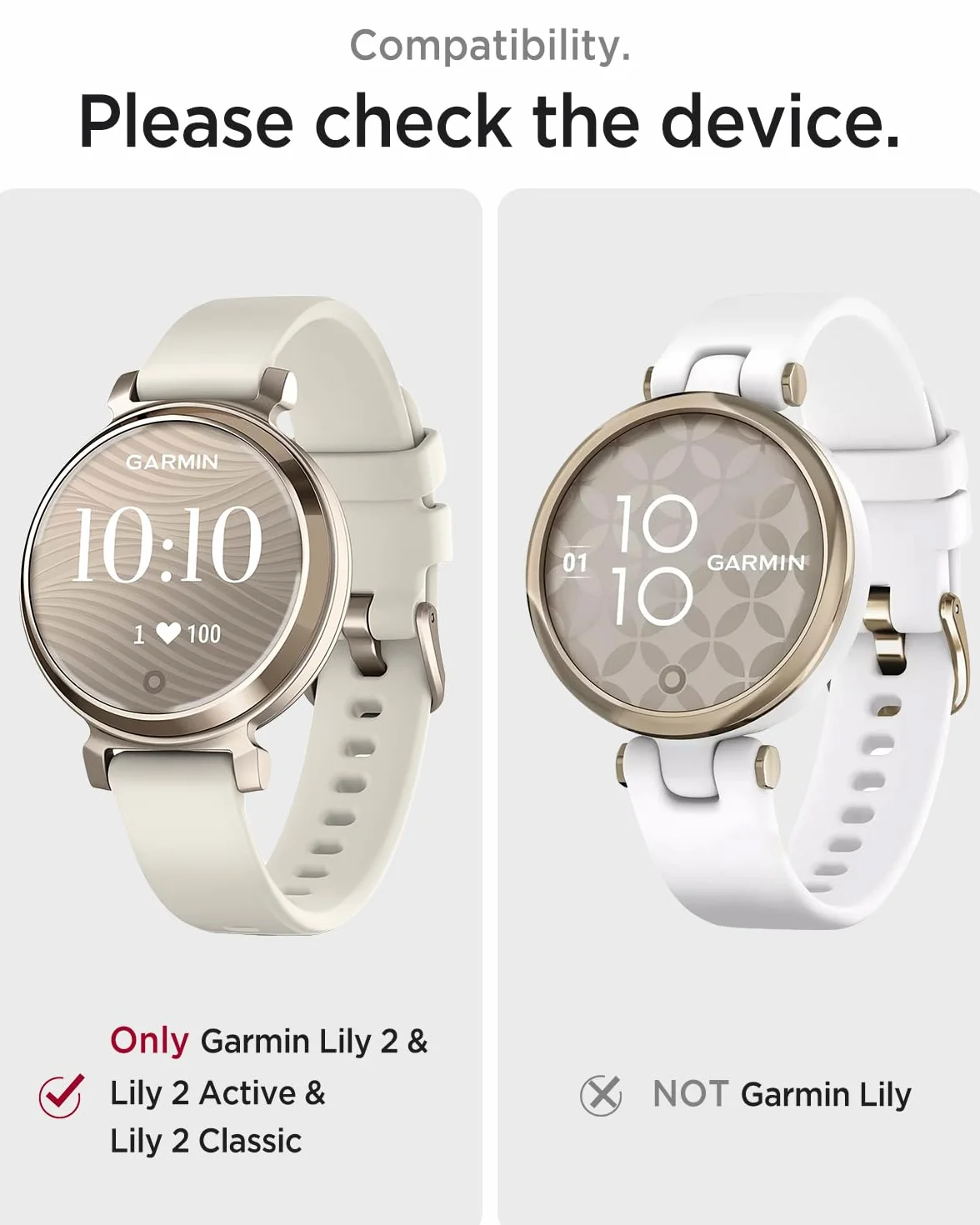 Miimall Metalowy pasek do zegarka Garmin Lily 2 Active/Lily 2 ze stali nierdzewnej, wodoodporny