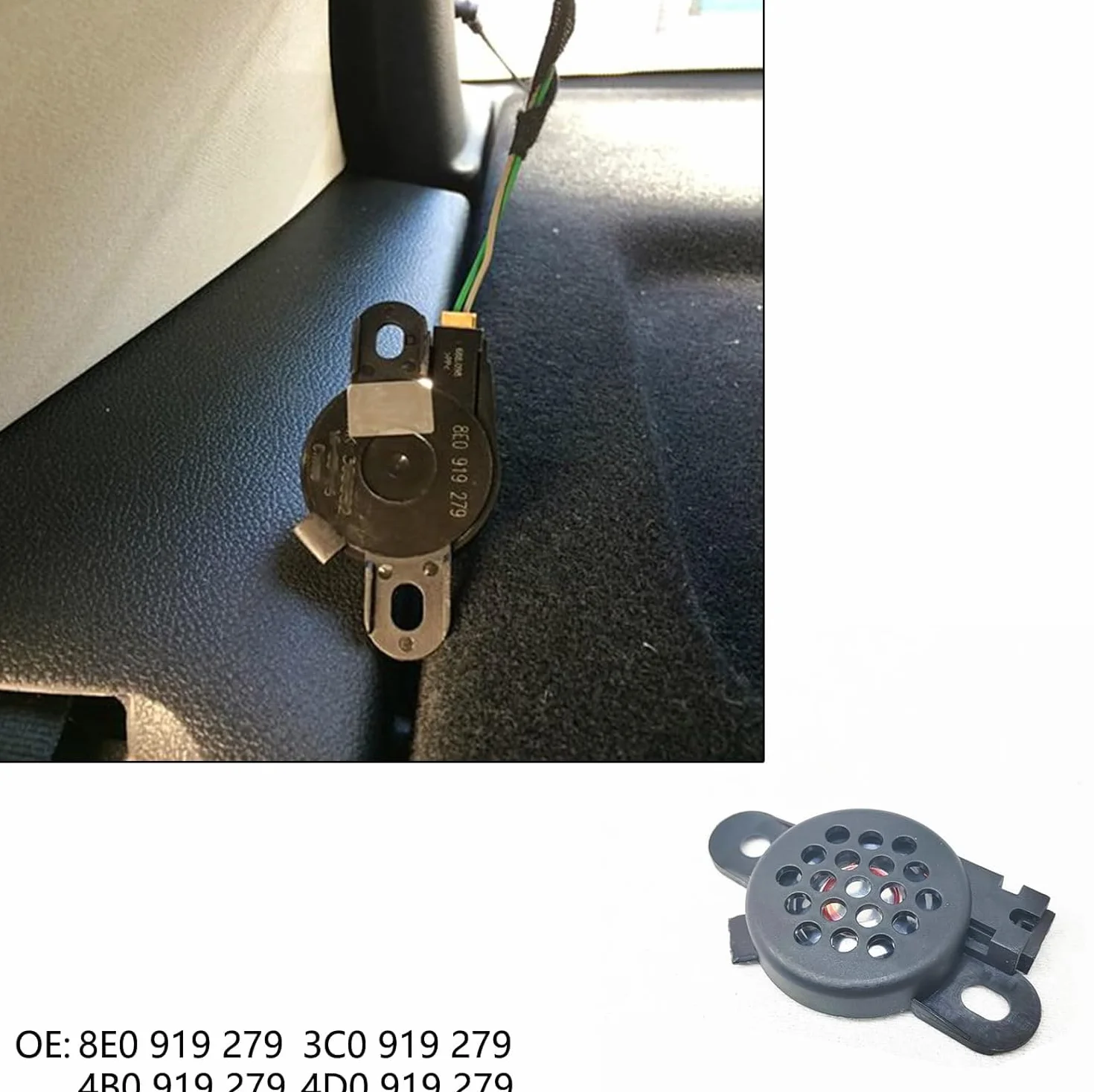 Samochód PDC ostrzeżenie o parkowaniu brzęczyk głośnik alarm cofania z okablowaniem 8E0919279 5Q0919279 kompatybilny z Volkswagenem kompatybilny z Audi