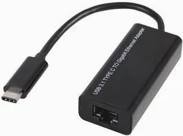 ADAPTER, USB 3.1 TYP C-GIGABIT ETHNT BLK, karty interfejsu produktów sieciowych / urządzenia komputer, ilość x 1