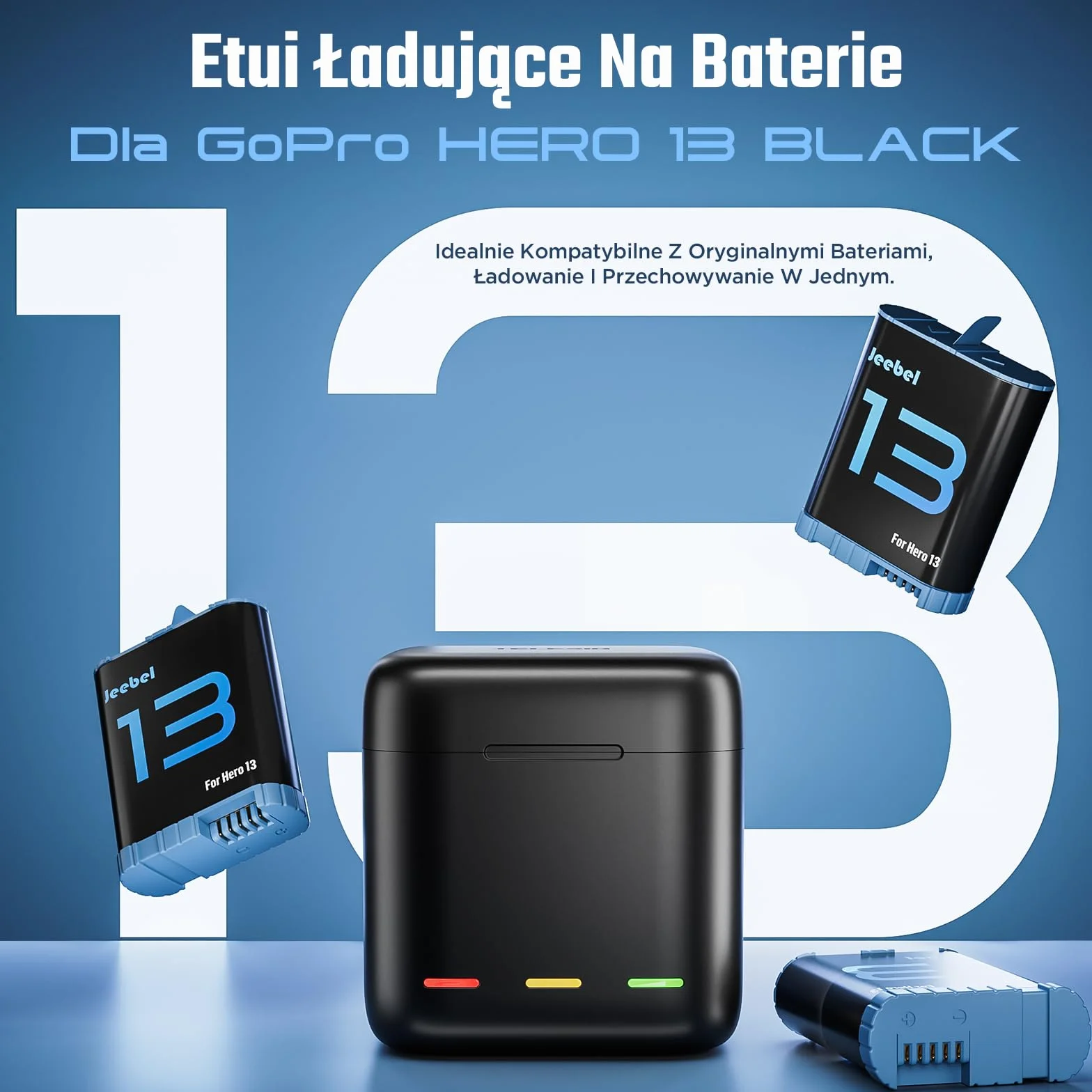 Jeebel Szybka ładowarka 3 gniazda USB-C do GoPro Hero 13 Black