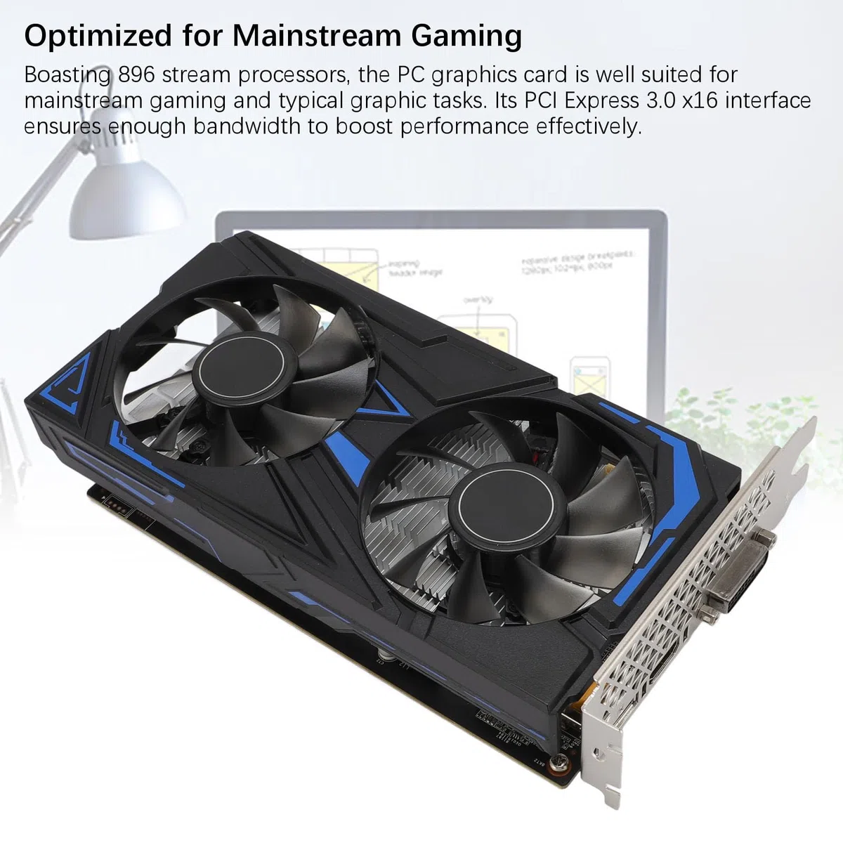 Karta Graficzna, 4 GB GDDR5 128-bitowy, 1485 MHz, Taktowanie Rdzenia, Zegar Pamięci 8000 MHz, Karta Graficzna PCI Express 3.0 X16, Dwa Ciche Wentylatory Chłodzące do Komputerów