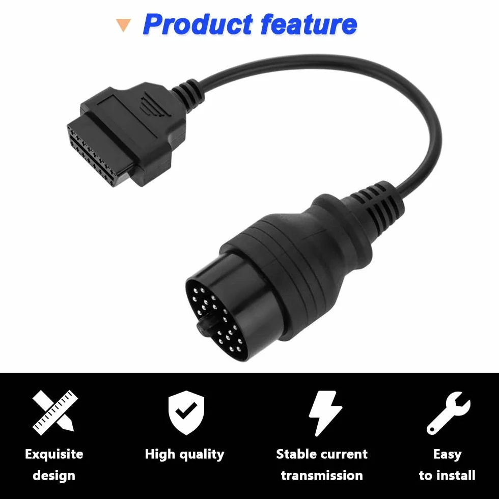 Kabel OBD 20-pinowy na OBD2 16-pinowy do BMW, adapter przedłużacz konwertujący 40 cm