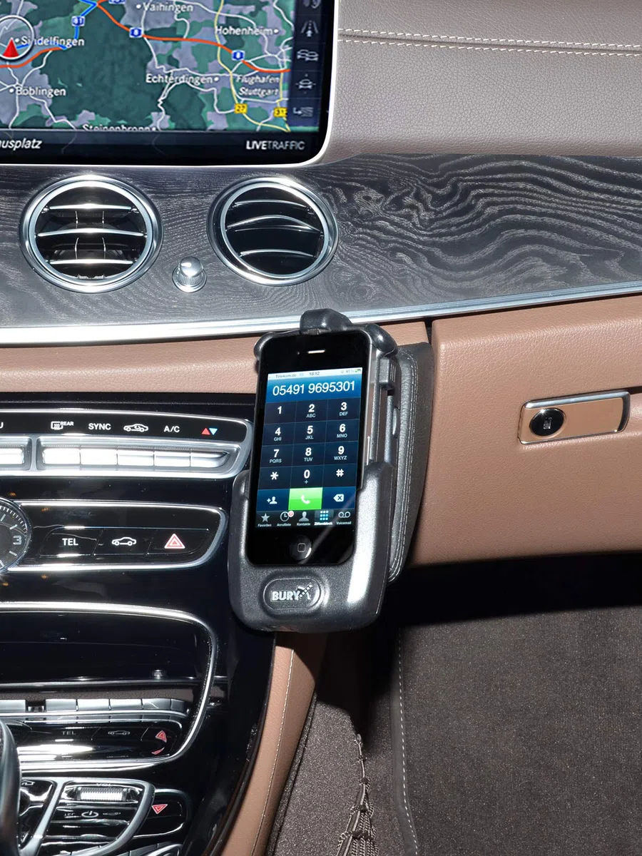 KUDA 2355 Uchwyt sztuczna skóra czarny do Mercedes klasy E (W213 / S213) od 04/2016
