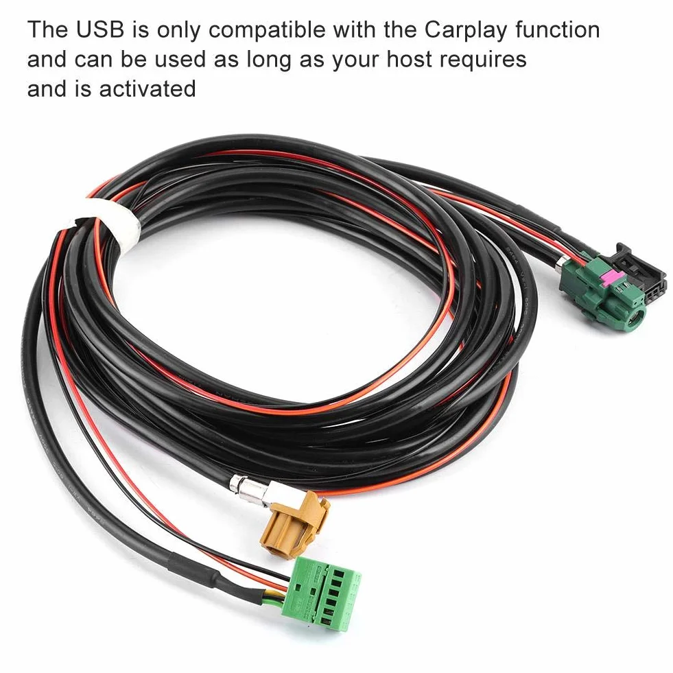 Carplay wiązka przewodów Aux IN Carplay, kabel przełączający, MIB Carplay MQB telefon AUX USB wiązka kabli 5G0 035 222 E5Q0 035 724 pasuje do