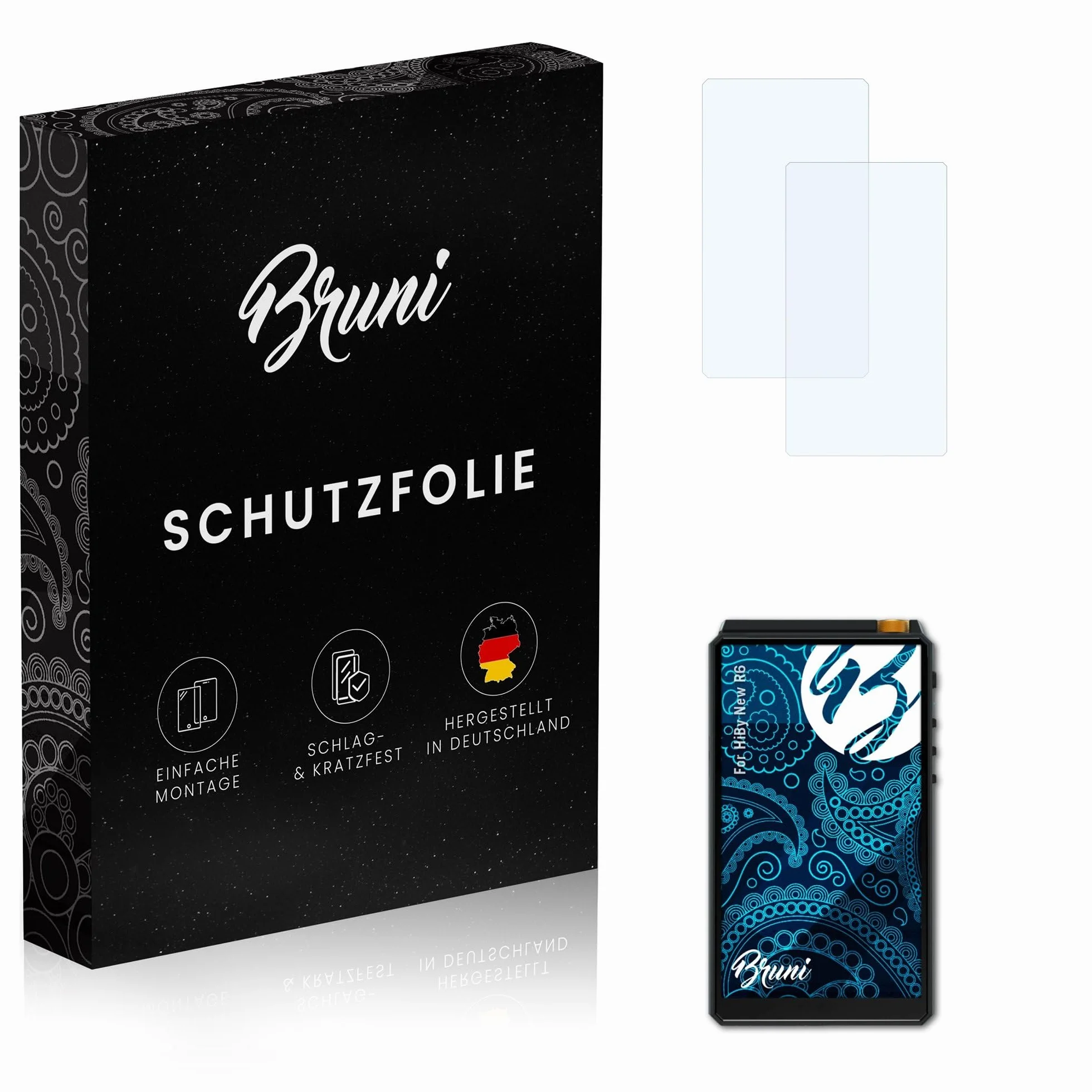 Bruni Folia ochronna kompatybilny z HiBy New R6 Folia, krystalicznie czysty folia ekranowa (Zestaw 2)
