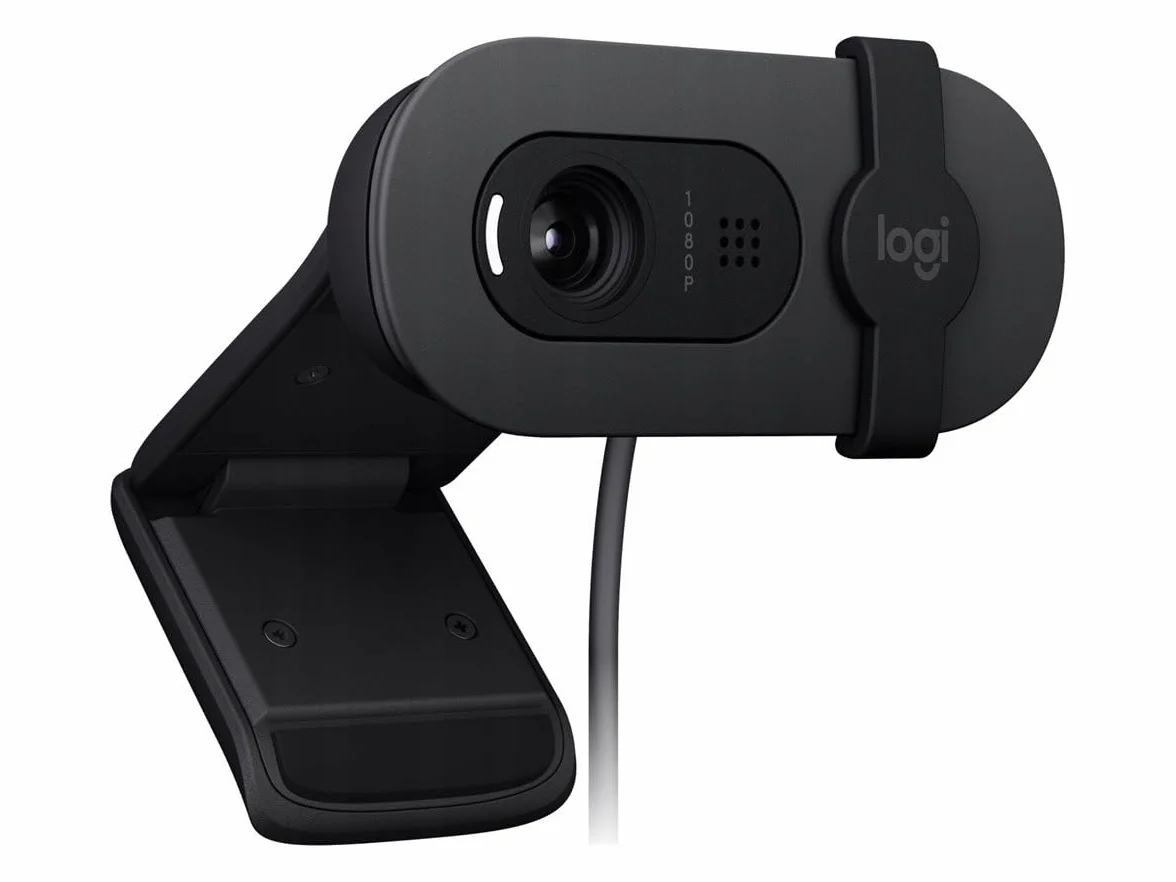 Logitech Brio 105 biznesowa kamera internetowa z Full HD i 1080p, automatyczne wyrównanie oświetlenia, USB-A, maskownica, łatwa konfiguracja, kompatybilna z Windows, macOS, ChromeOS - grafitowa