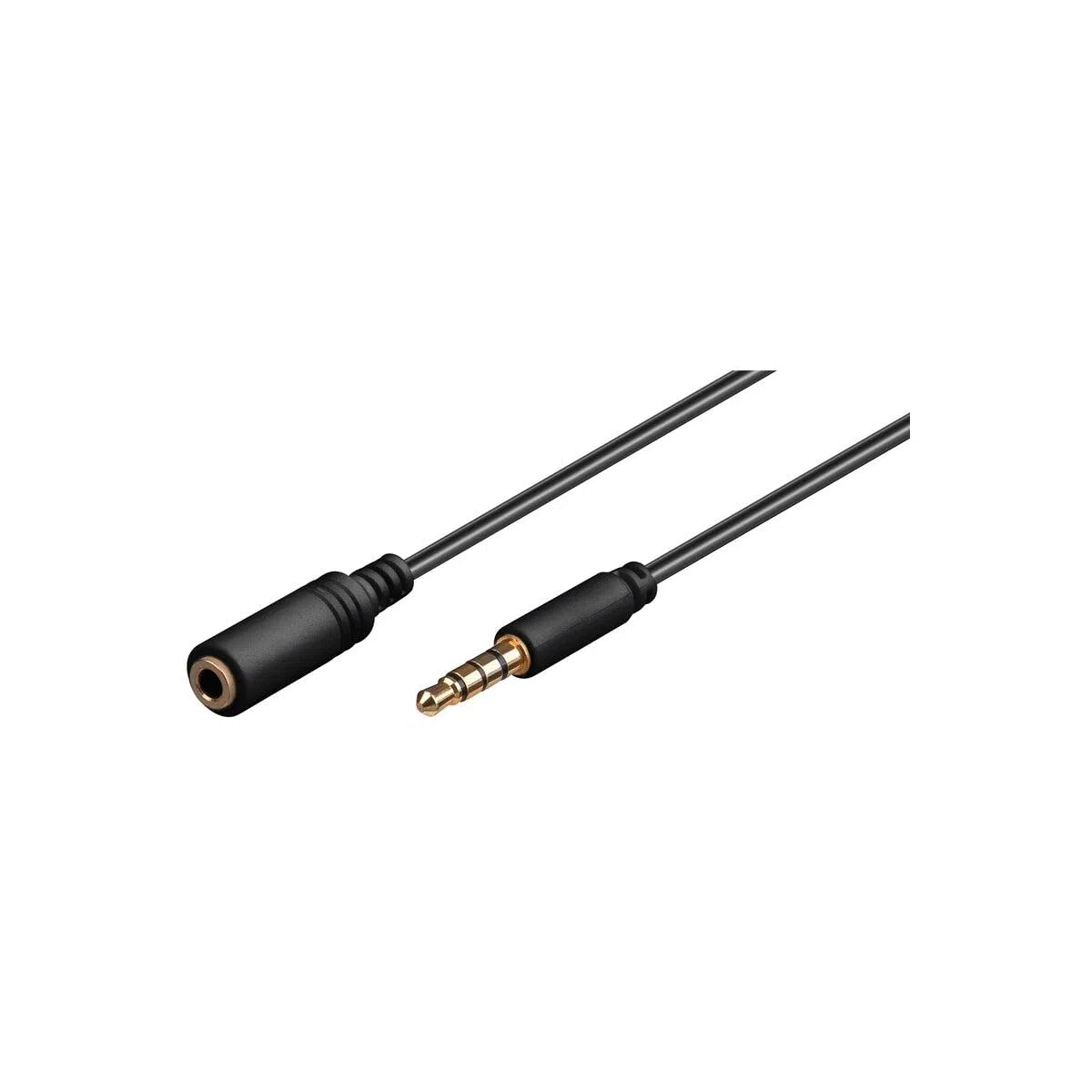 Goobay 62480 AUX przedłużacz – kabel audio – kabel połączeniowy – kabel jack, wtyczka jack 3,5 mm (4-pinowa, stereo) > gniazdo 3,5 mm wtyczka (4-pinowa, stereo)