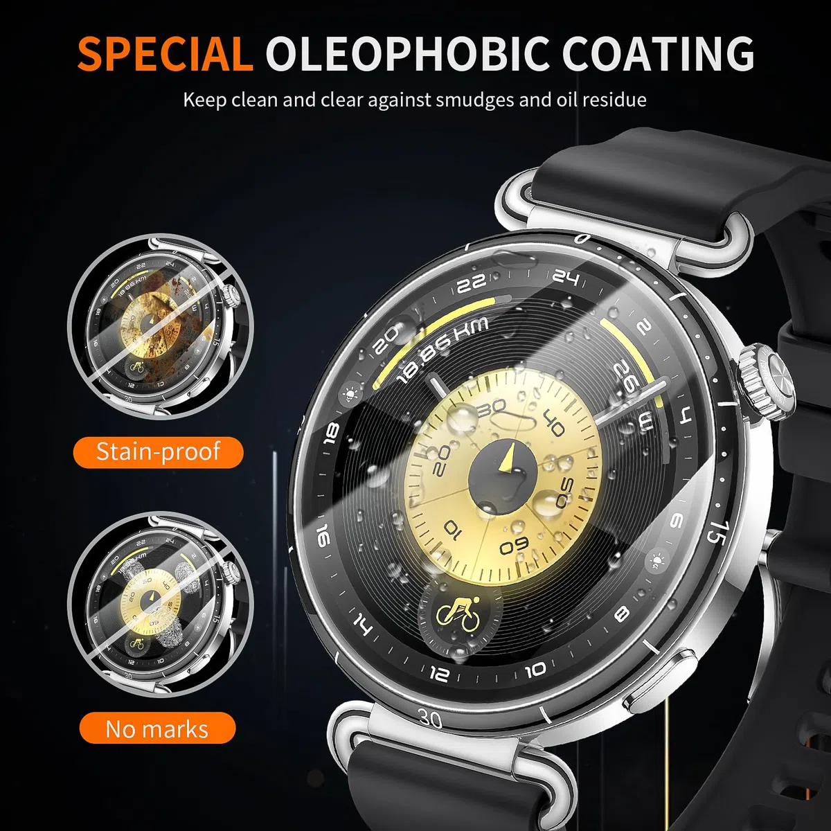 Diruite 4 Sztuki Ochraniacz Ekranu do HUAWEI Watch GT 6 41mm,HD Anti-Scratch Szkło Hartowane Folia Ochronna Smart Watch,41mm