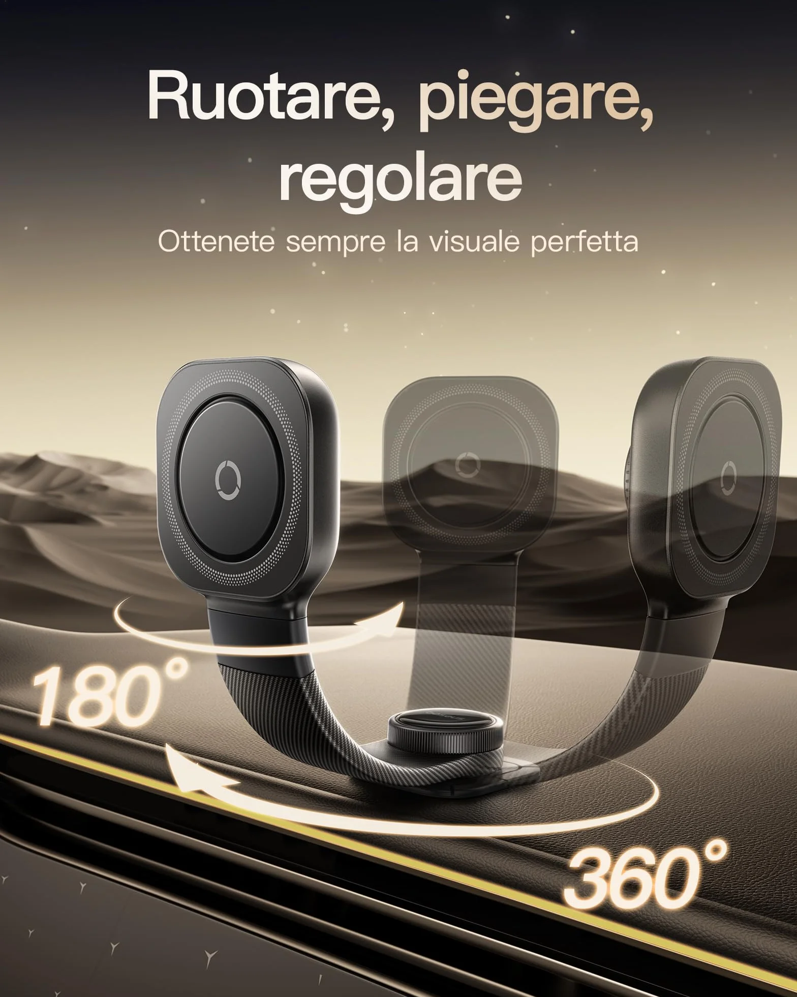 Baseus C03 Uchwyt samochodowy na telefon komórkowy z magnesem, obrotowy o 360° magnetyczny uchwyt samochodowy na telefon komórkowy Magsafe, uchwyt na telefon komórkowy do iPhone Samsung