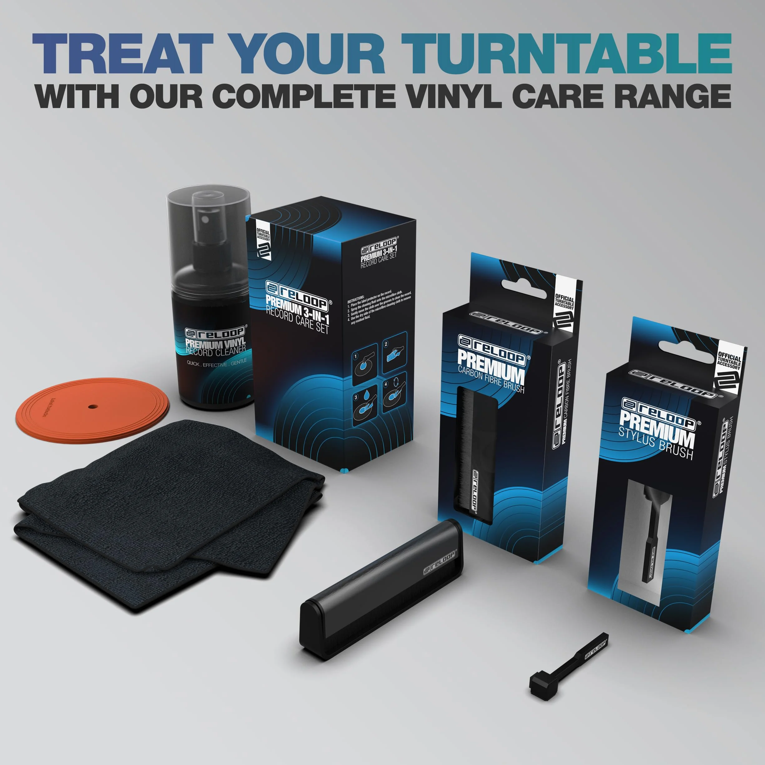 Reloop Premium 3-w-1 Record Care Set – kompletne rozwiązanie do czyszczenia płyt winylowych i płyt CD