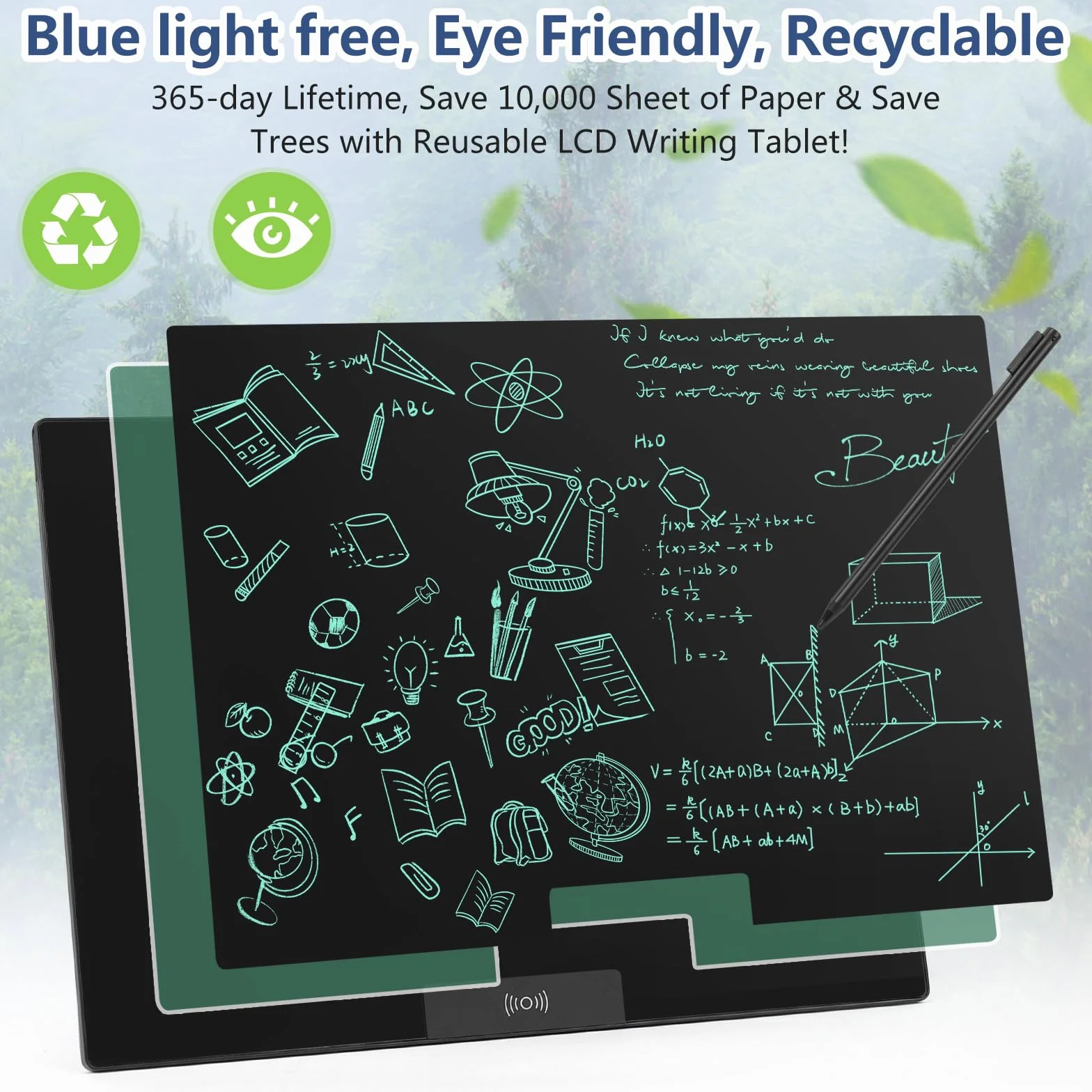 Czemo Tablica do pisania LCD, ekran LCD o przekątnej ekranu 14,3", elektroniczna deska do pisania LCD, cyfrowa deska do rysowania dla dzieci i dorosłych