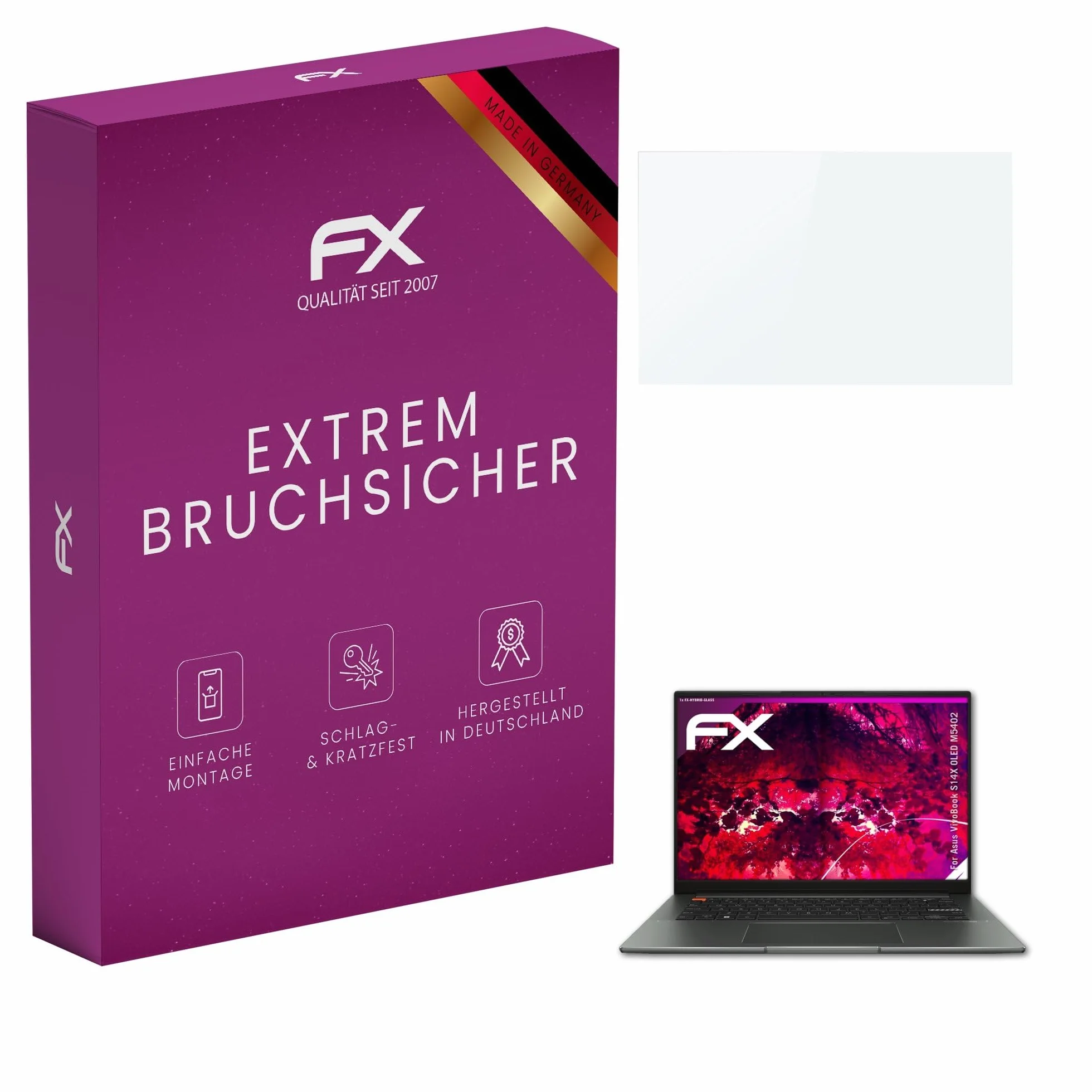 Asus VivoBook S14X OLED M5402 Szkło 9H Hybrid-Glass FX Folia Ochronna