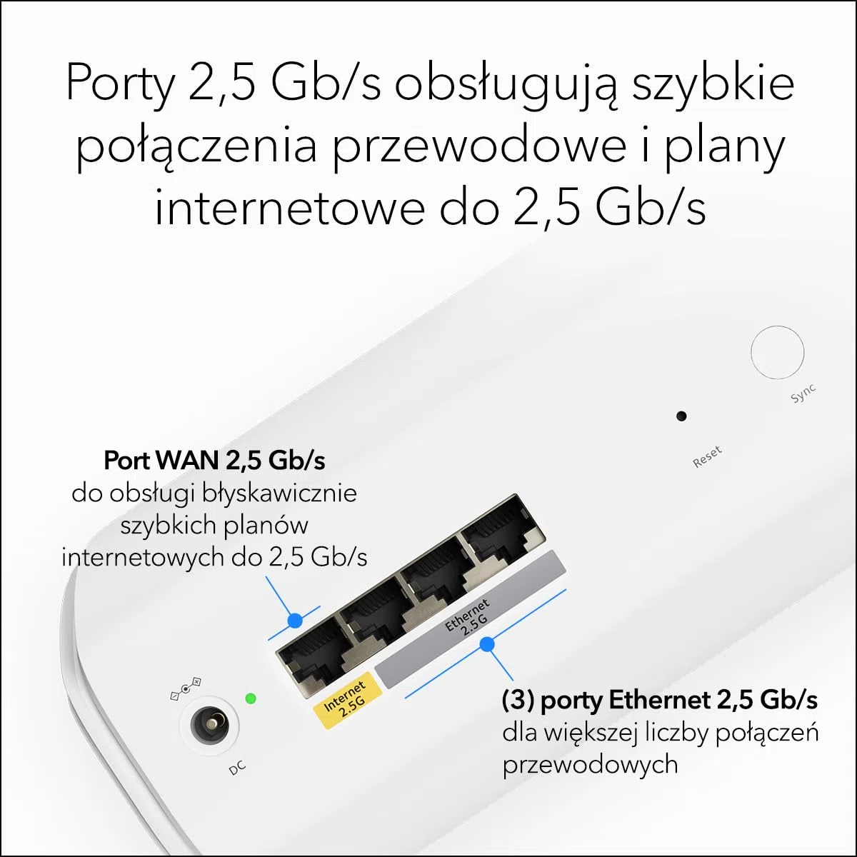 NETGEAR Orbi Trójpasmowy system sieci Mesh WiFi (RBE772) – router + 770 wzmacniacz sygnału satelitarnego, funkcje bezpieczeństwa, do 11 Gb/s, pokrywa do 360 m2, 100 urządzeń, port 2.5 Gb/s