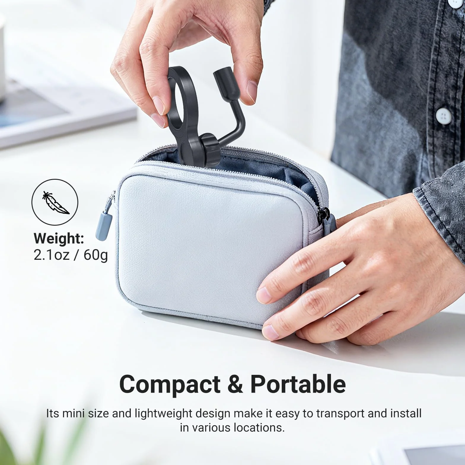 NEEWER BASICS Magnetyczny adapter do montażu na statywie do telefonu, głowica kulowa 360°, aluminiowa, kompaktowa, lekka, przenośna nasadka na telefon, kompatybilna z MagSafe, iPhone, Samsung, Android