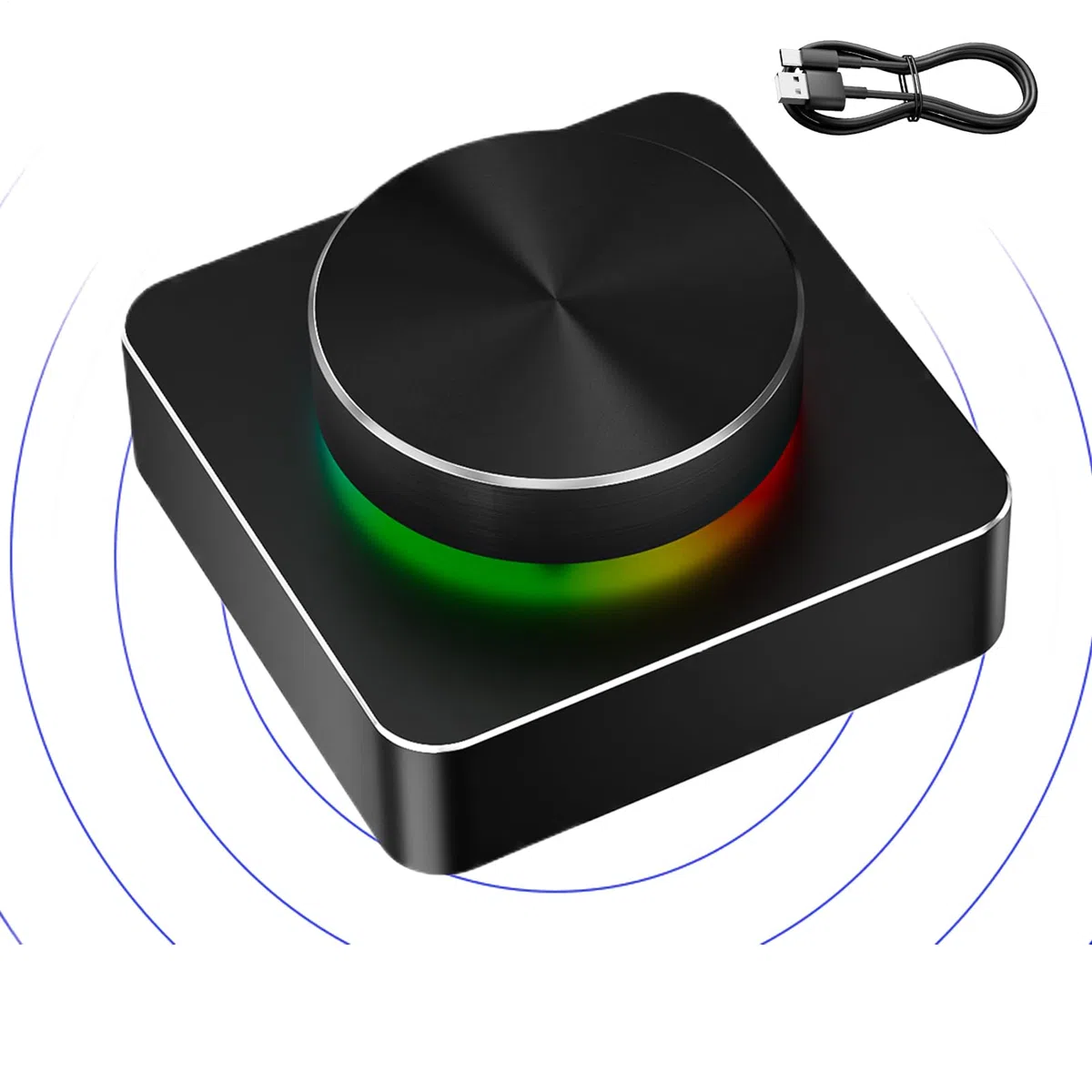 Komputerowe Pokrętło Kontrolera Głośności Podświetlenie RGB 7 Trybów | Komputerowy Bezprzewodowy Kontroler Głośności Multimediów Z Pokrętłem Głośnik