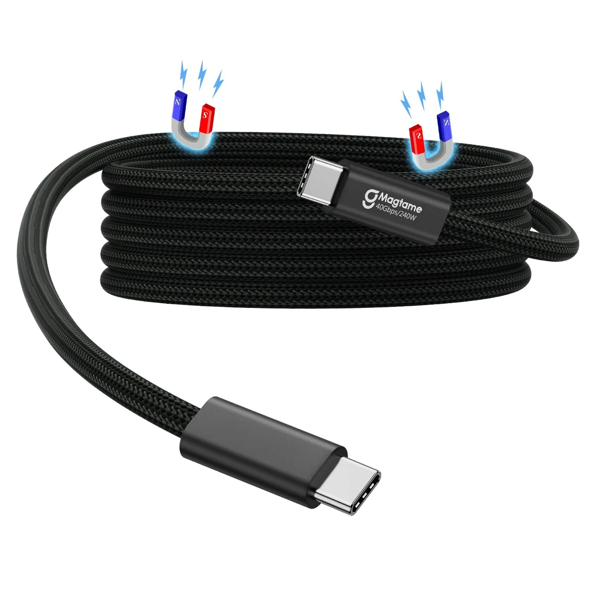 Kabel USB 4 240 W, 1,5 m, magnetyczny kabel USB C, obsługa wyświetlacza 8K 60 Hz, 4K 144 HZ 40 Gpbs, kabel USB C na USB C do telefonów 15Pro/15ProMax, do Mac_Booków, Hub USB C, stacja dokująca