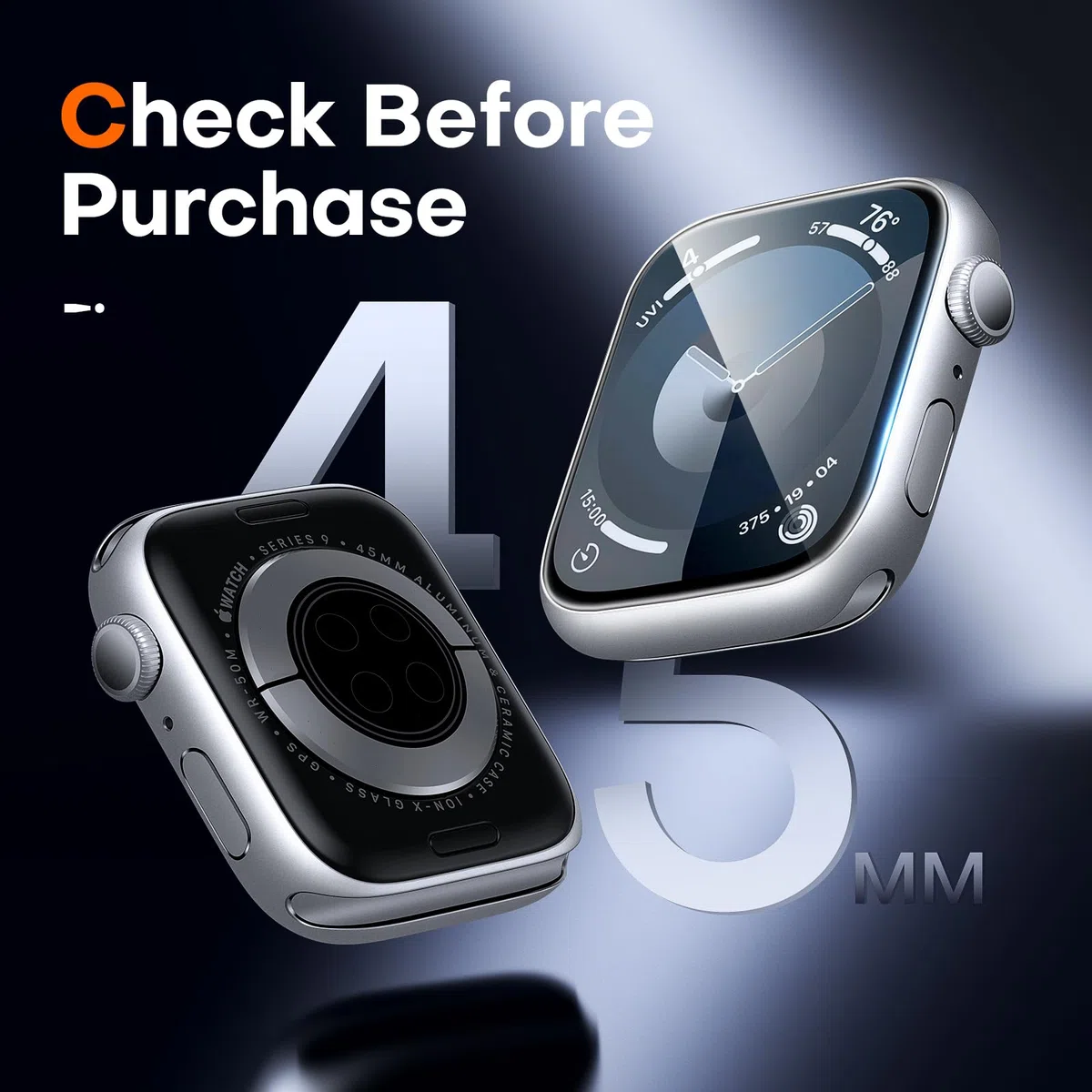 LK 8 sztuk Osłona ekranu do Apple Watch Series 8/7 45mm - bez pęcherzyków wysokiej jakości najwyższa jakość przezroczysta miękka TPU folia ochronna