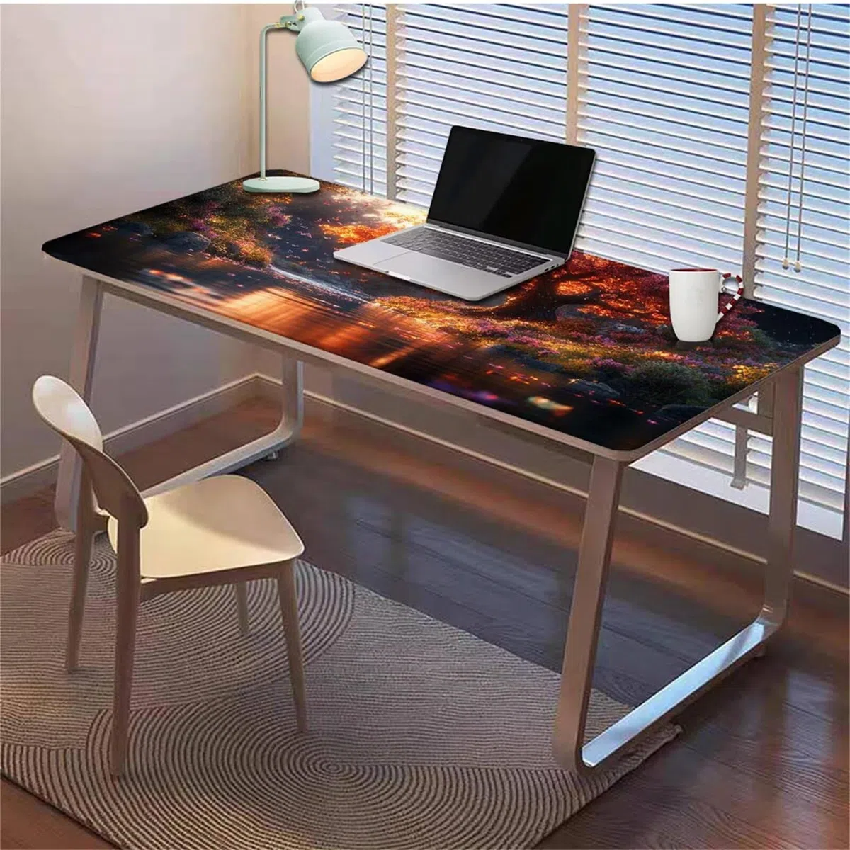 Gamingowa podkładka pod mysz 1200 x 600 x 3 mm, XXL, wodoszczelna, odporna na ścieranie, ze zszytymi krawędziami, kolorowa podkładka na biurko, poprawia prędkość i precyzję, do komputera, laptopa