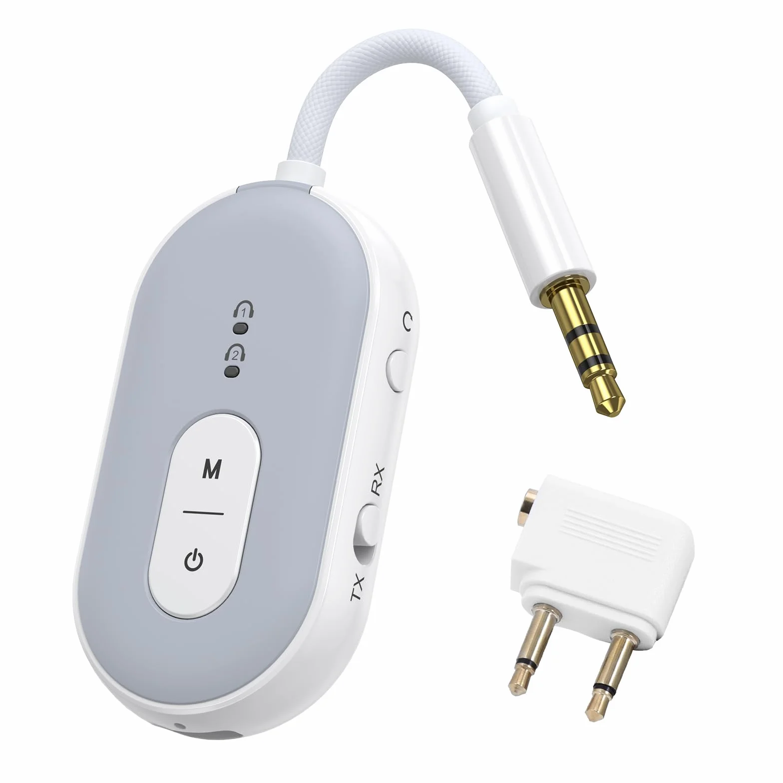 Bluetooth 5.3 Adapter 2 w 1, Jack 3,5 mm, Transmiter Bluetooth do 2 Słuchawek, Studia Fitness, Tabletów, Samochodów