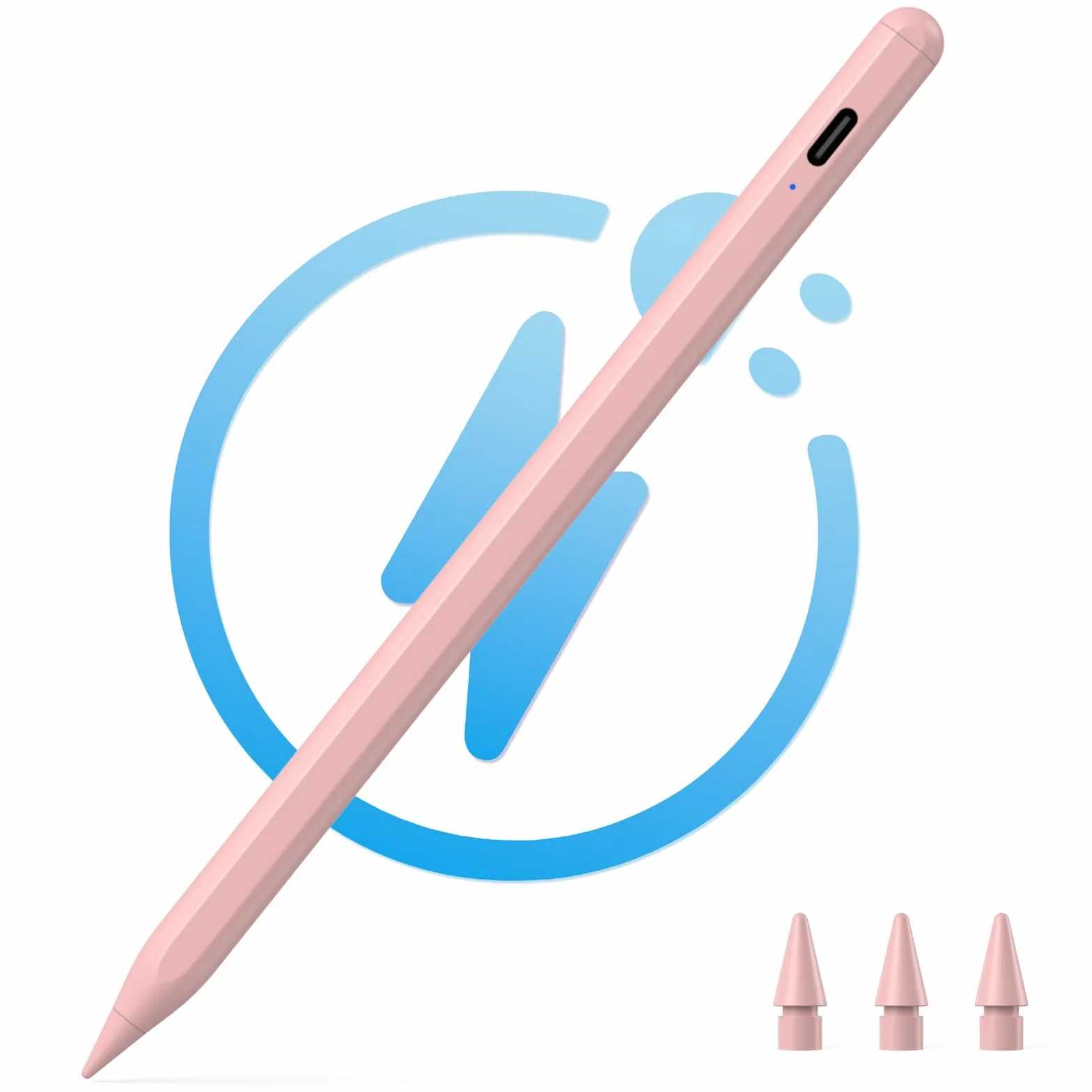 Rysik Apple Pencil do iPad 2018-2026, Odrzucanie Dłoni, Adsorpcja Magnetyczna, Kompatybilny iPad 6/7/8/9/10, Mini 5/6, Air M2/3/4/5, Pro 11"/12.9"/M4, Różowy