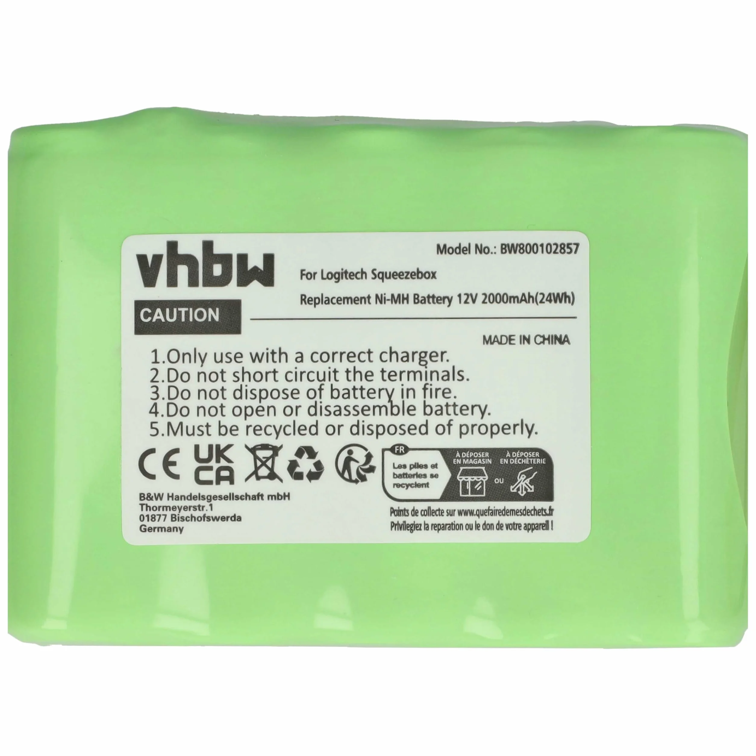 vhbw Akumulator kompatybilny z Logitech Squeezebox Radio XR0001 Digital Radio (2000 mAh, 12 V, NiMH) - zamiennik dla 533-000050, HRMR15/51, NT210AAHCB10YMXZ