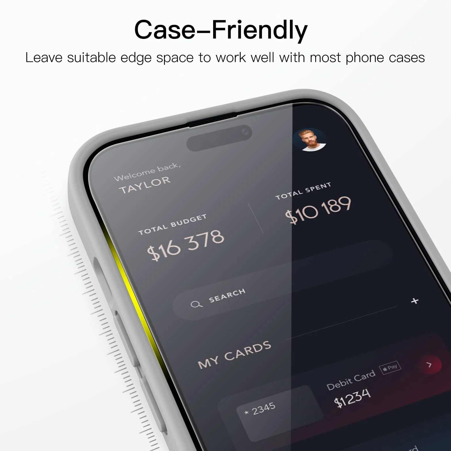 JETech Pełny Pokrycie Ochraniacz Ekranu dla iPhone 14 Pro 6,1 Cala, Screen Protector 9H Szkło Hartowane Film Folia, Przyjazny dla Przypadku, HD Przezroczyste, 3 Sztuki