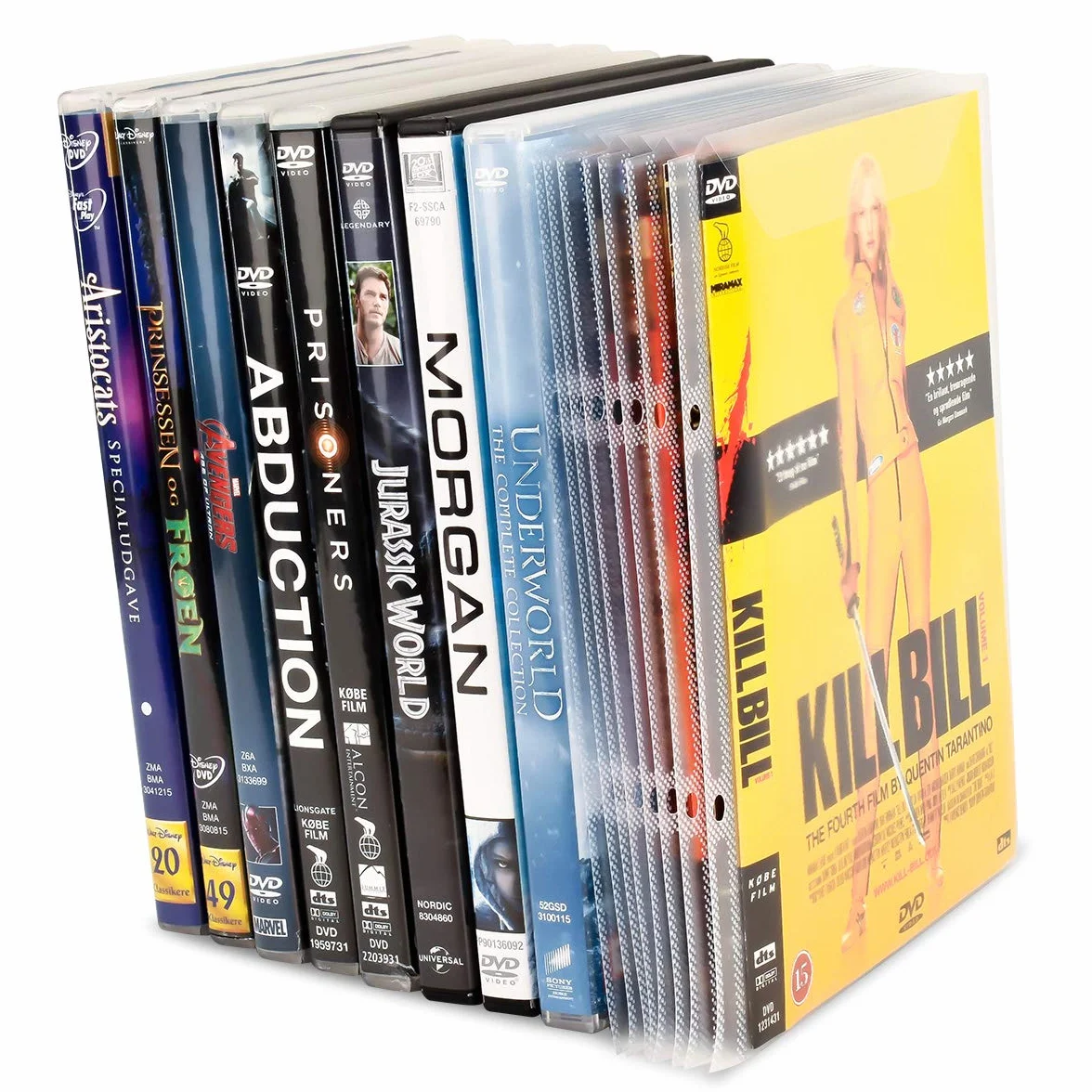 Rękawy DVD z otworami na segregatory plastikowe do przechowywania dysków 100 szt.