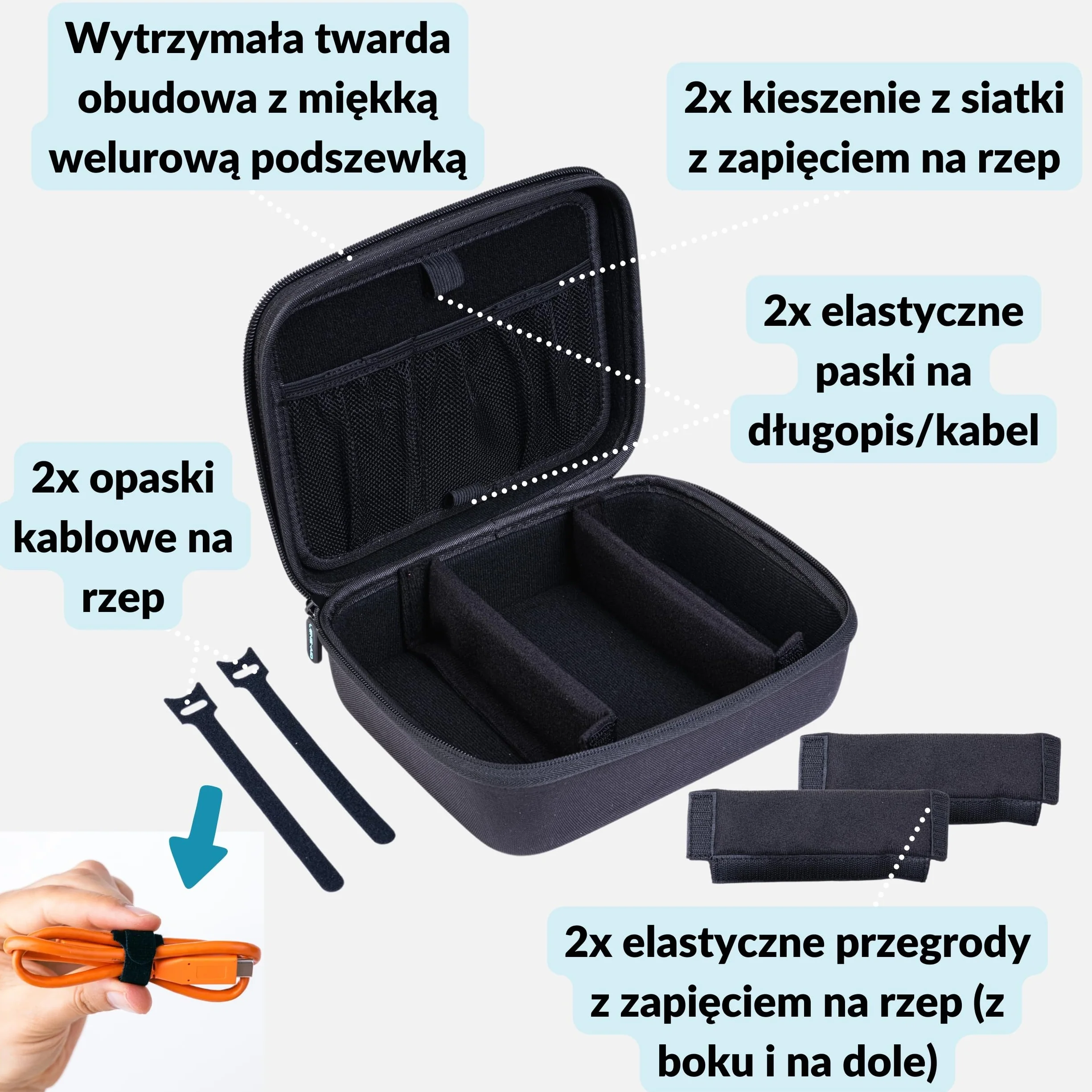 LENS-AID Organizer Case na akcesoria do aparatów fotograficznych, czarny, Hard Case