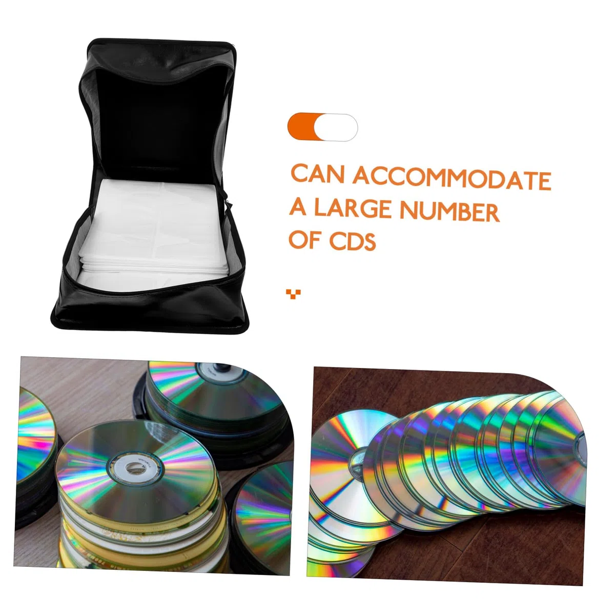 Duży Organizer Płyt Cd Dvd z Wytrzymałej Skóry PU Etui z Uchwytem Pojemny Binder Do Przechowywania i Ochrony Kolekcji Samochodzie i Podróży Czarny
