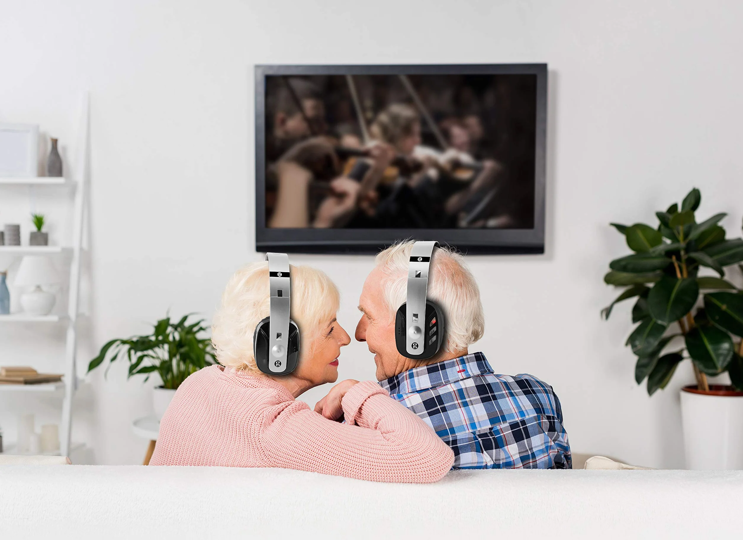 Geemarc CL7400 - słuchawki ze złączem optycznym i zwiększoną głośnością do telewizorów, telefonów komórkowych i komputerów dla seniorów i osób niedosłyszących – niski lub silny ubytek słuchu – wersja