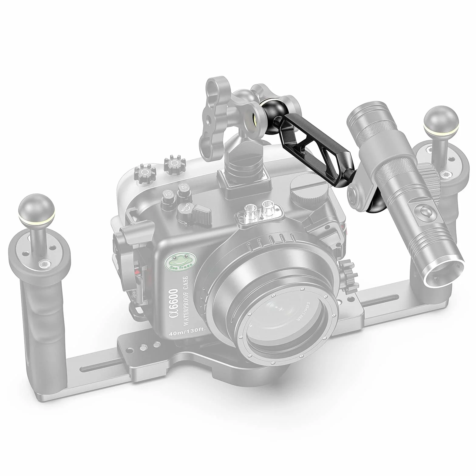 Sea Frogs 6" 15,24 cm aluminiowy adapter YS 1" ramię kulowe do podłączenia stroboskopu światła wideo do obudowy podwodnej