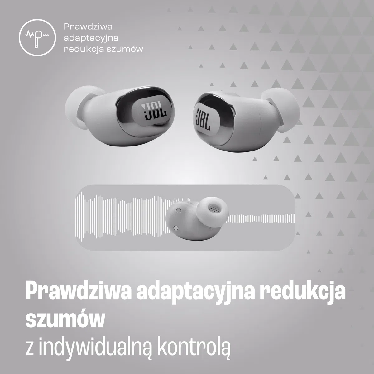 JBL Live Buds 3, Słuchawki Bezprzewodowe Douszne, Srebrne | Bluetooth, 40 h Pracy na Baterii, ANC i Dźwiękiem o Wysokiej Rozdzielczości, Wodoodporne IP55,