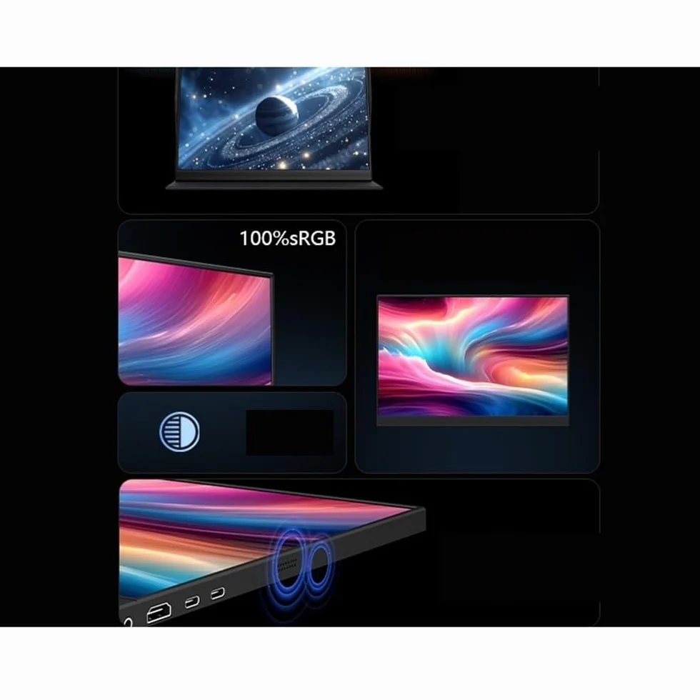 Przenośny ekran do laptopa 4K HD 17,3-calowy ekran zewnętrzny IPS o jasności 500 nitów do telefonów komórkowych, laptopów i konsol gier Przenośny monitor