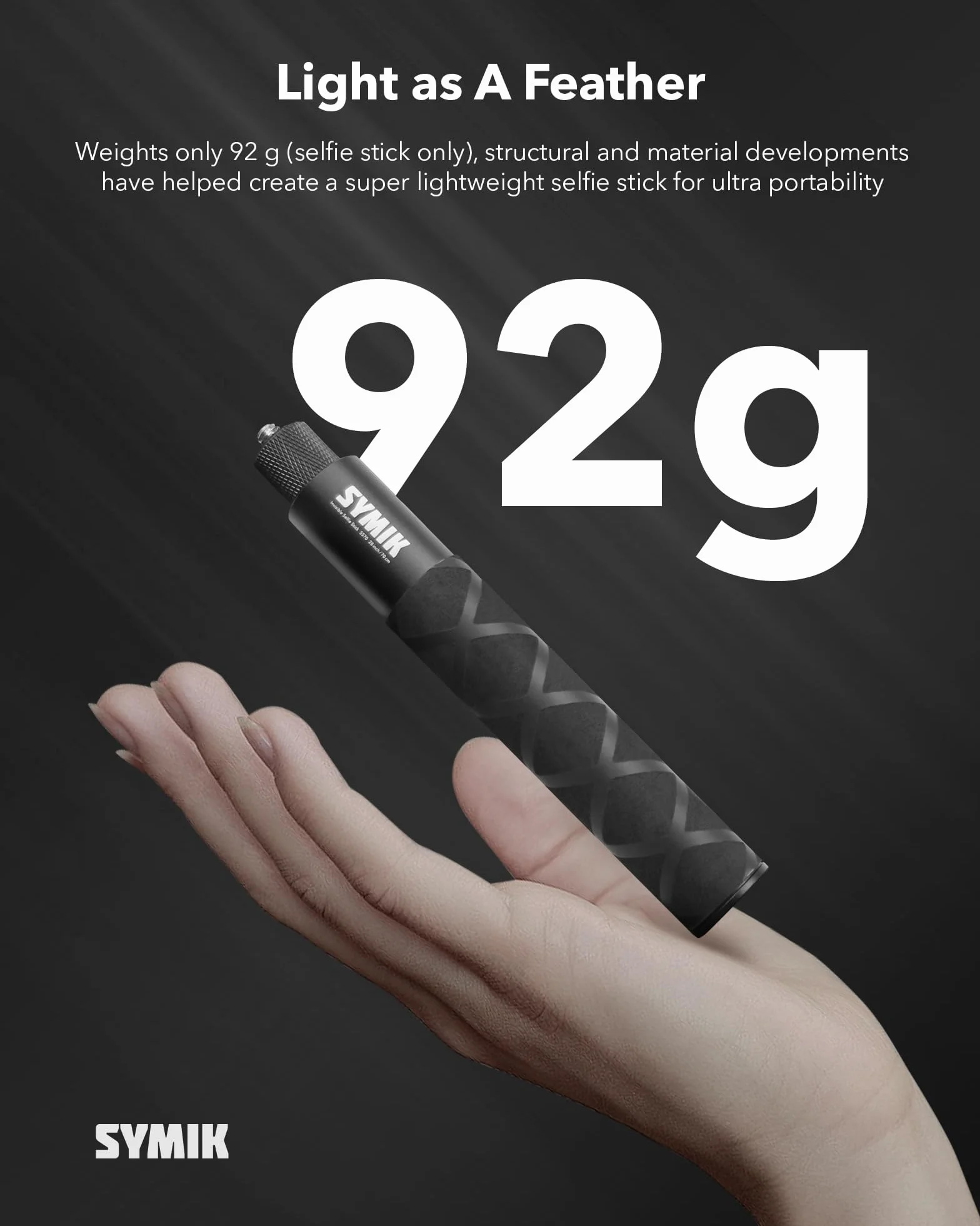 SYMIK Niewidoczny kijek do selfie do Insta360 (70 cm/27,6 cala), przedłużacz ze stopu aluminium, przenośny, wysuwany statyw jednonożny do Insta 360 X5 X4 X3 ONE X2 do DJI Osmo 360