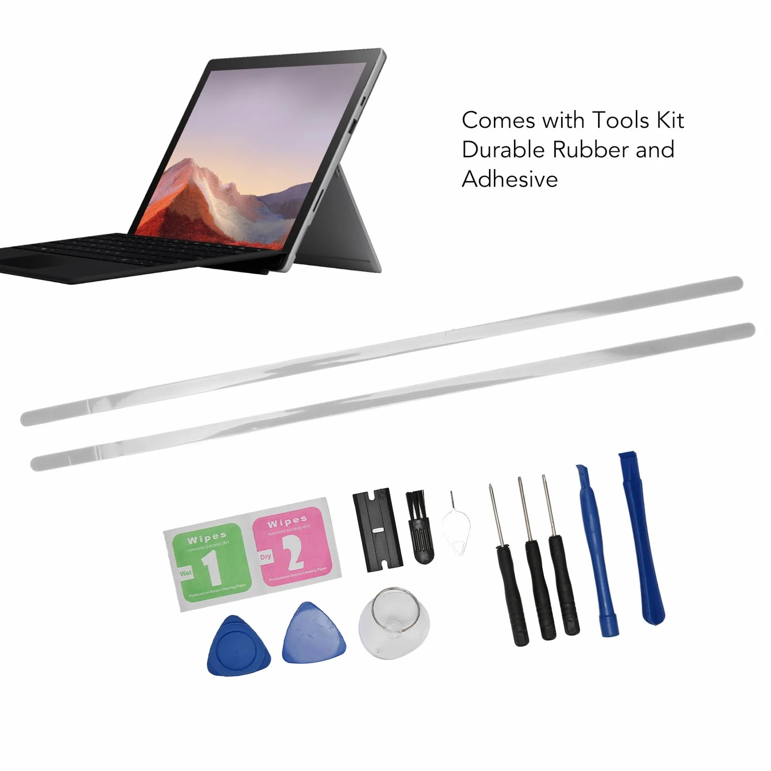 Paski Zderzaka do Laptop Studio 14,4 Cala, Gumowe Paski na Nóżki są Dostarczane z Kołkiem Wyrzucającym, śrubokrętem, przyssawką, ściereczką do Czyszczenia itp. (Szary)