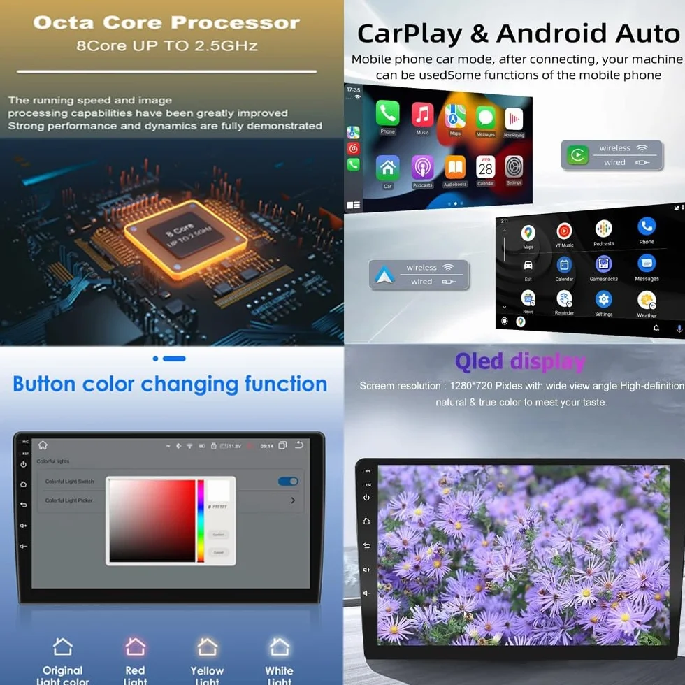 10-calowy samochodowy system stereo z ekranem dotykowym i systemem Android 15 do Hondy Fit Jazz 2008-2013 z nawigacją BT FM DSP RDS GPS, sterowaniem z kierownicy, kamerą cofania HD z ekranem