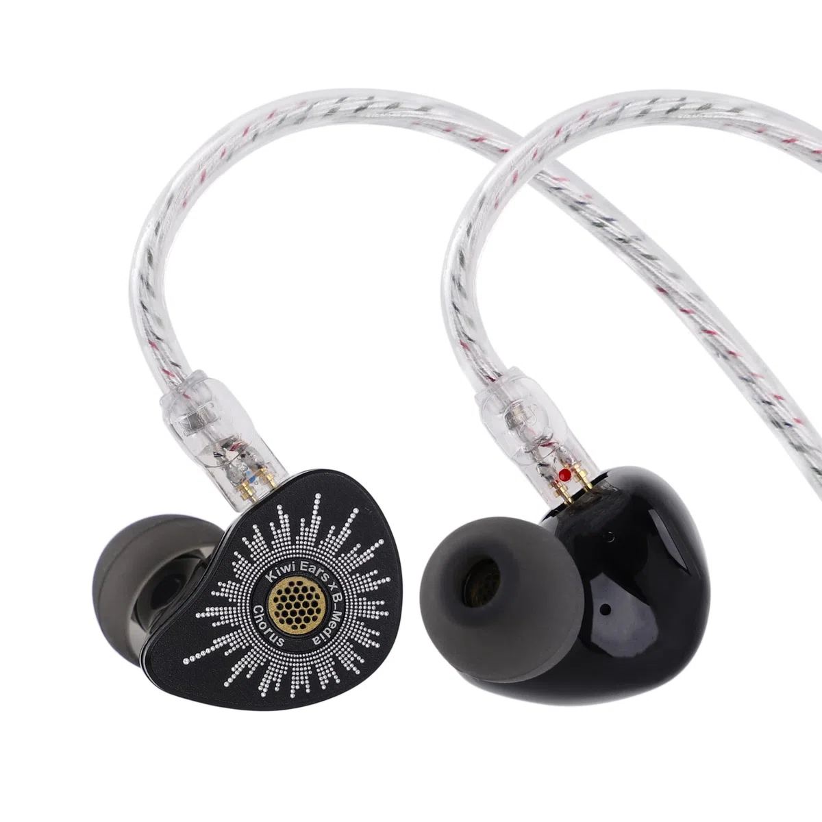 Linsoul Kiwi Ears x B_Media: Chorus Słuchawki douszne typu in-ear z funkcją Chorus, dynamiczny przetwornik z membraną DLC, z metalową płytką czołową wykonaną (1, Czarny, Mikrofon typu C)