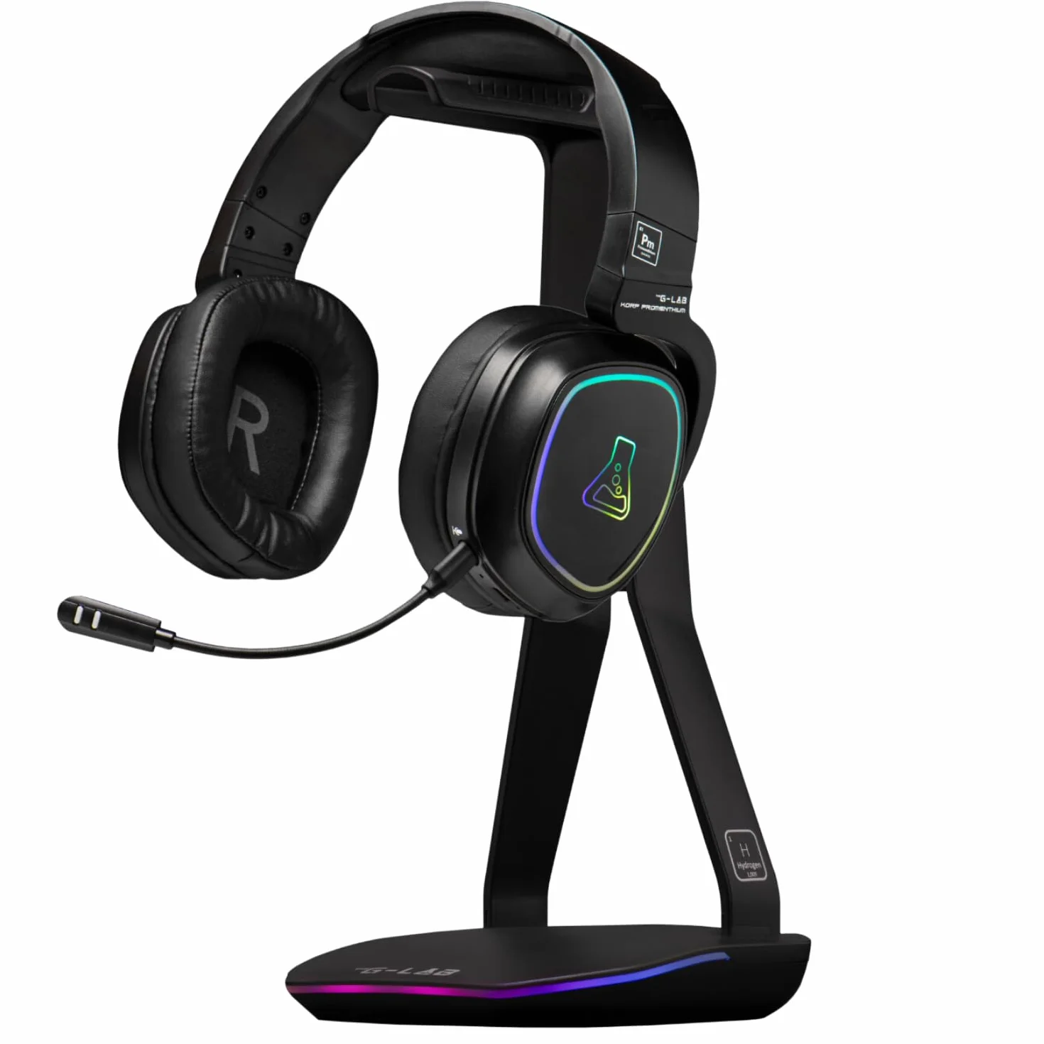 The G-Lab K-Stand Hydrogen Uchwyt na słuchawki RGB 7 kolorów USB USB-C antypoślizgowa podstawa